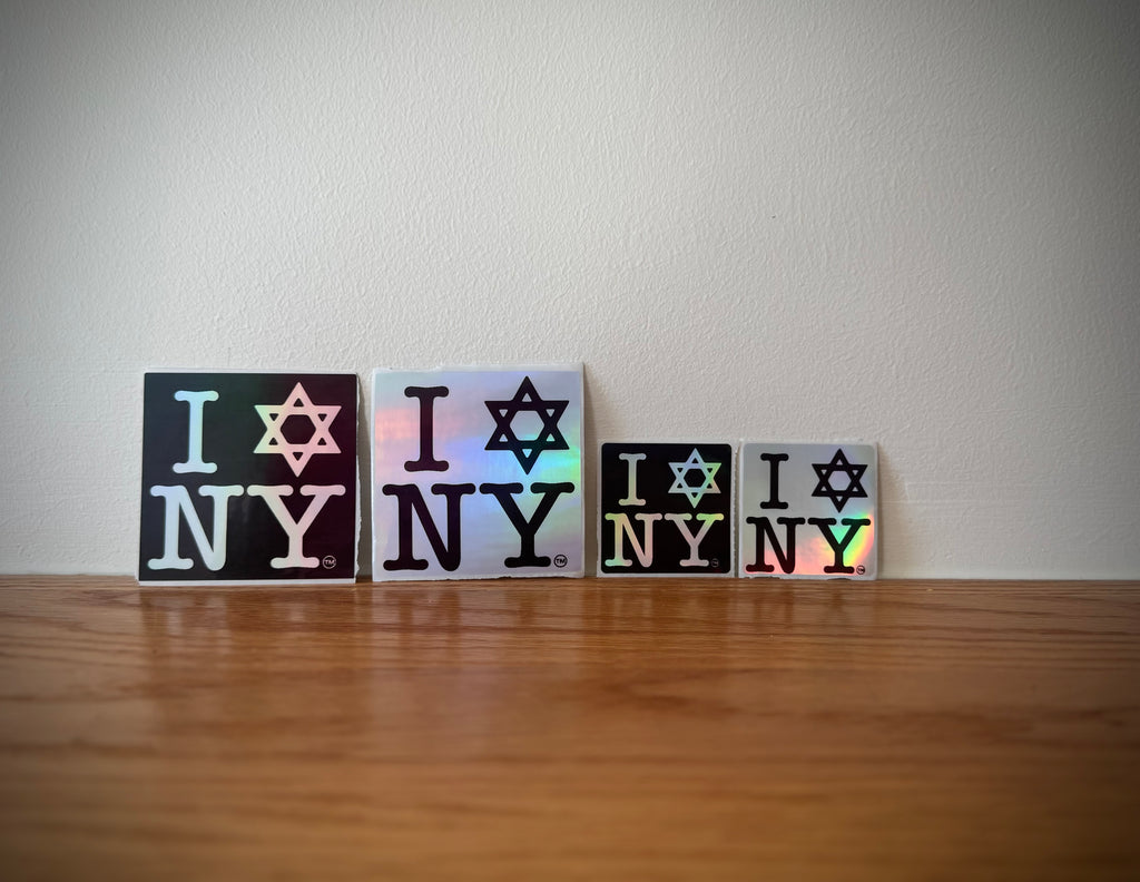 I LOVE NEW YORK (100pc) Jewish Star Holographic Thermal Stickers