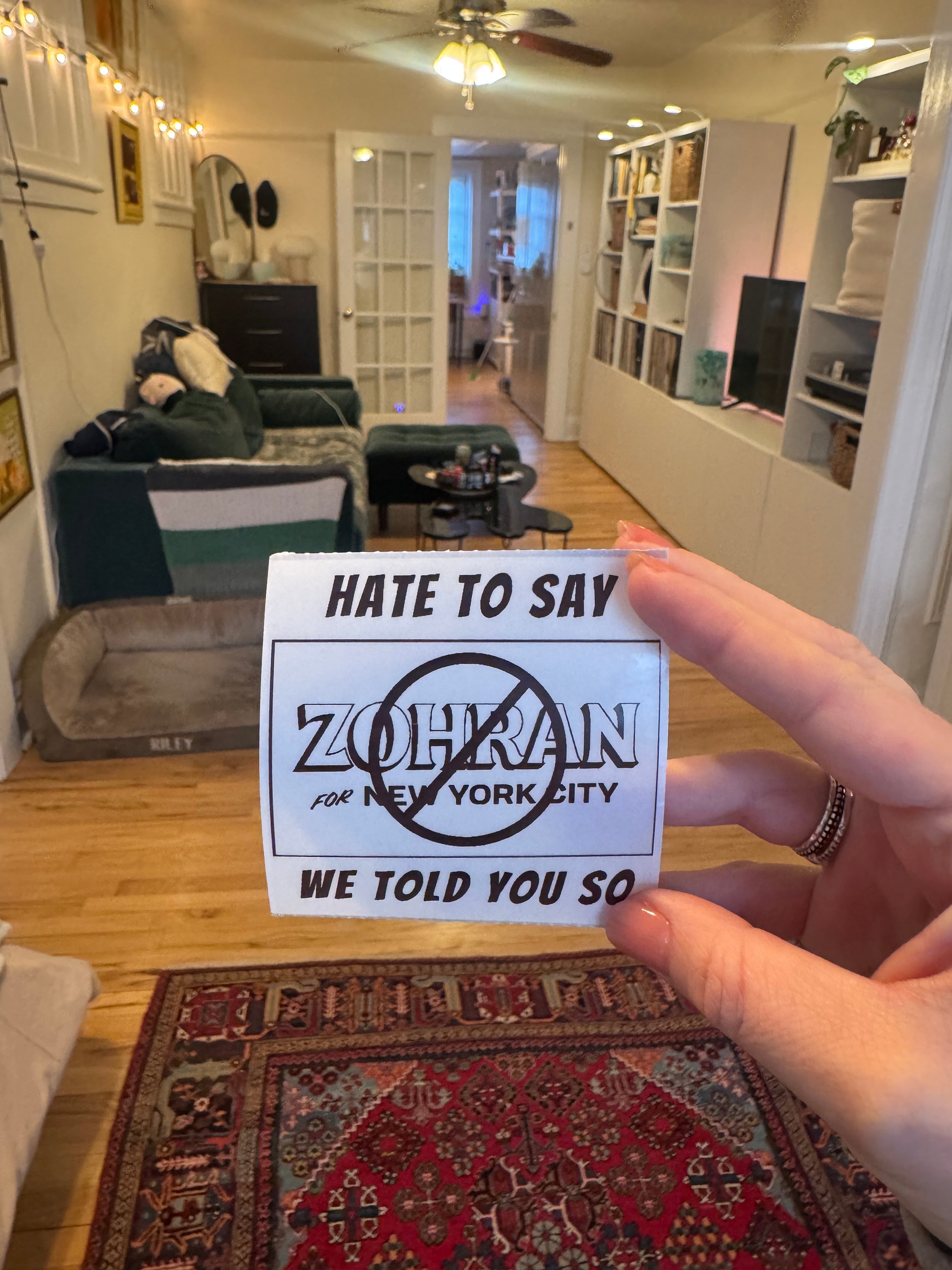 HATE TO SAY WE TOLD YOU SO (Zohran Mamdani) (100pc) Holographic & Clear Thermal Stickers
