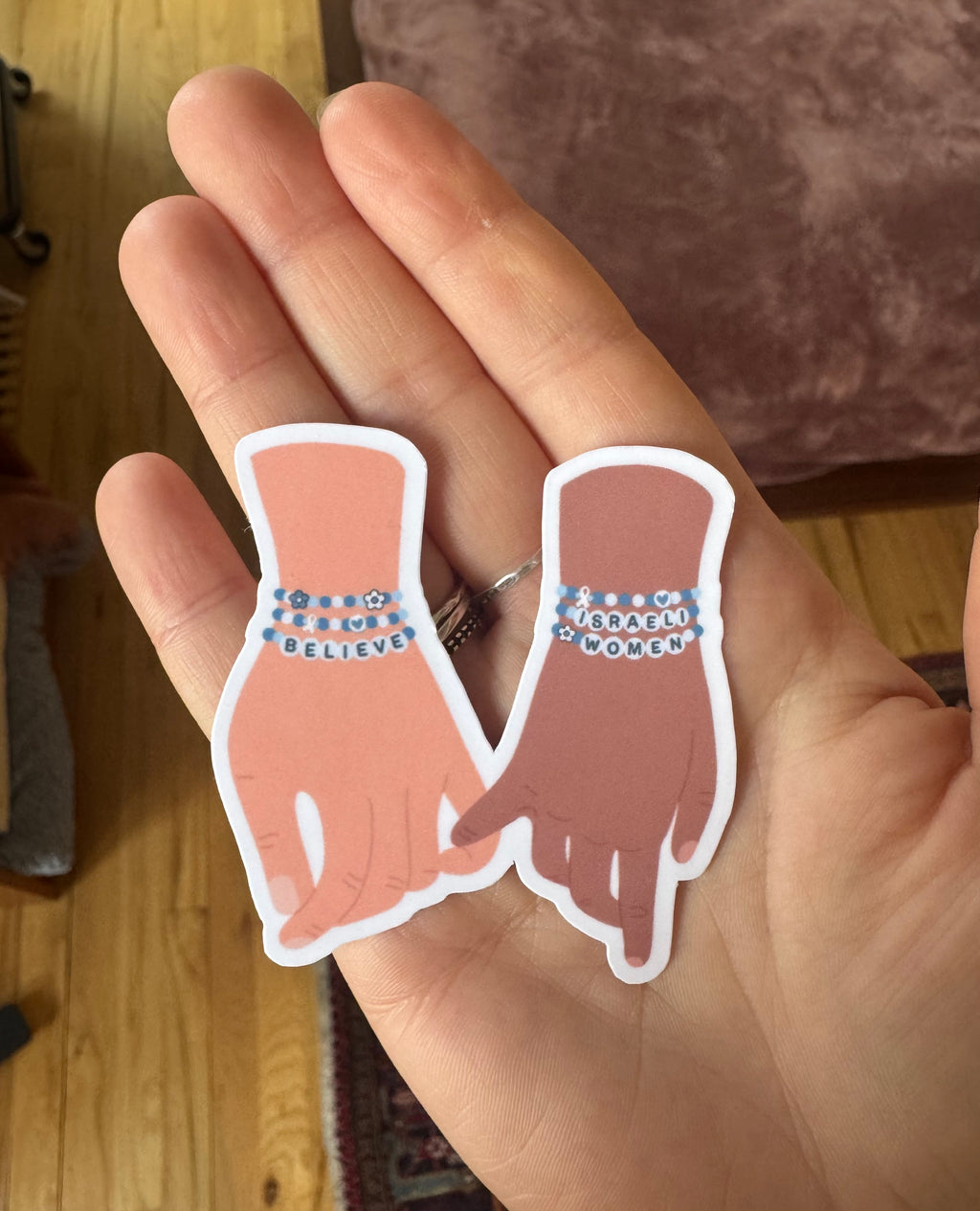 Believe Israeli Women Friendship Bracelet Sticker
