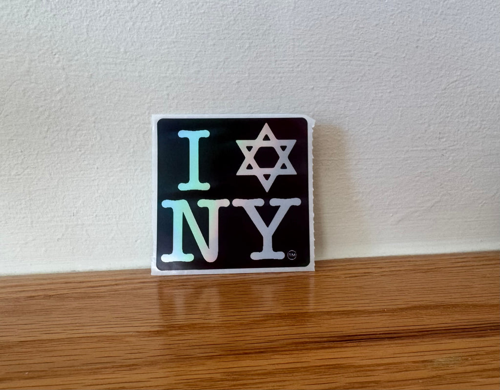 I LOVE NEW YORK (100pc) Jewish Star Holographic Thermal Stickers
