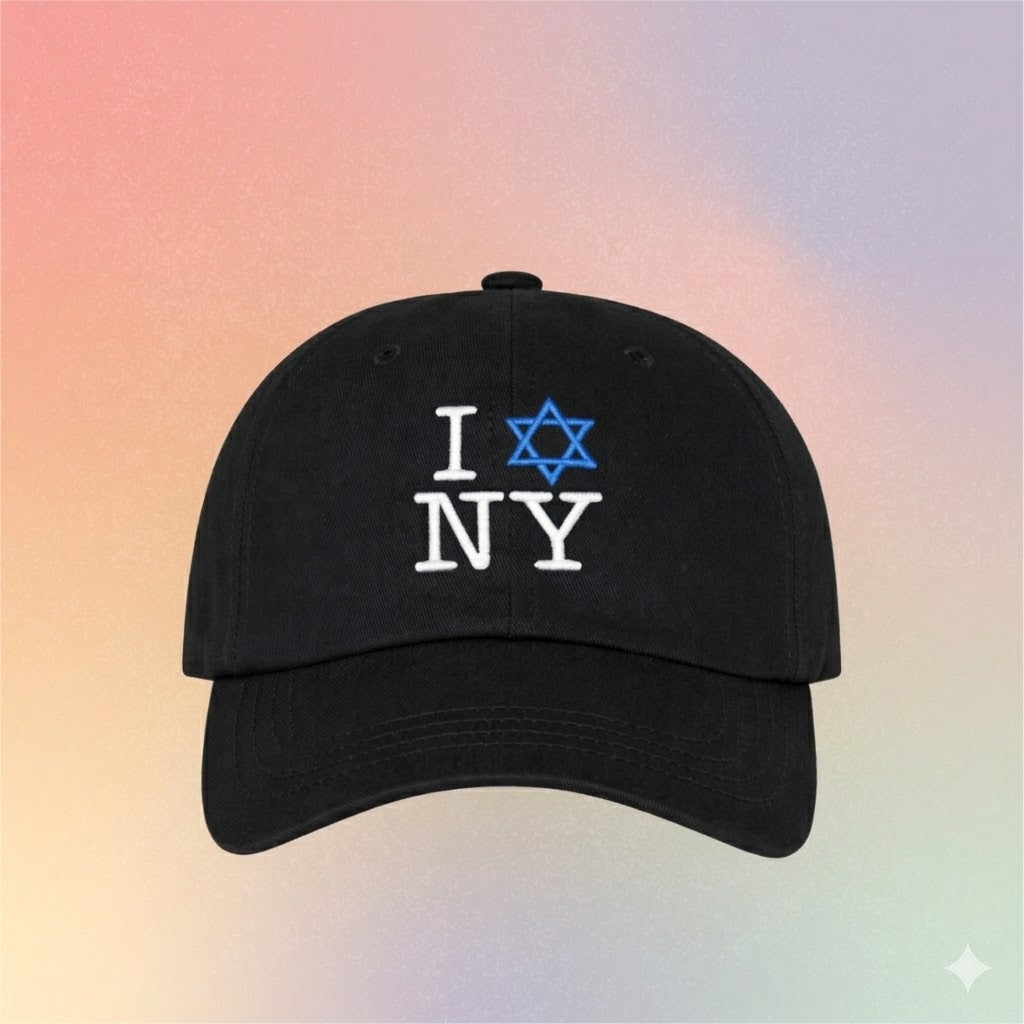 I Love NY Jewish Star Embroidered Baseball Cap | New York Jewish Pride