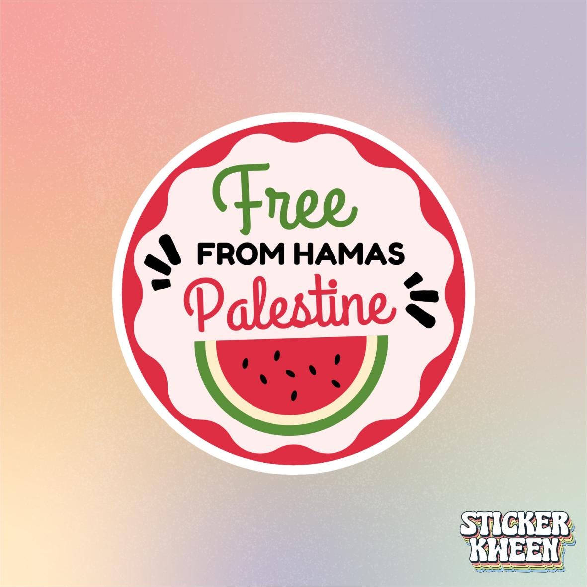 Free Palestine HMS Watermelon Sticker