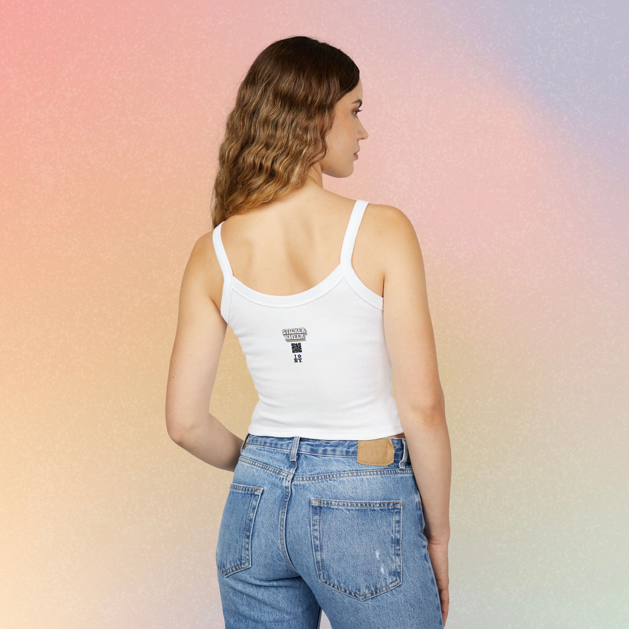 I Love New York Jewish Star Tank Top — Jewish Pride NYC Spaghetti Strap Crop