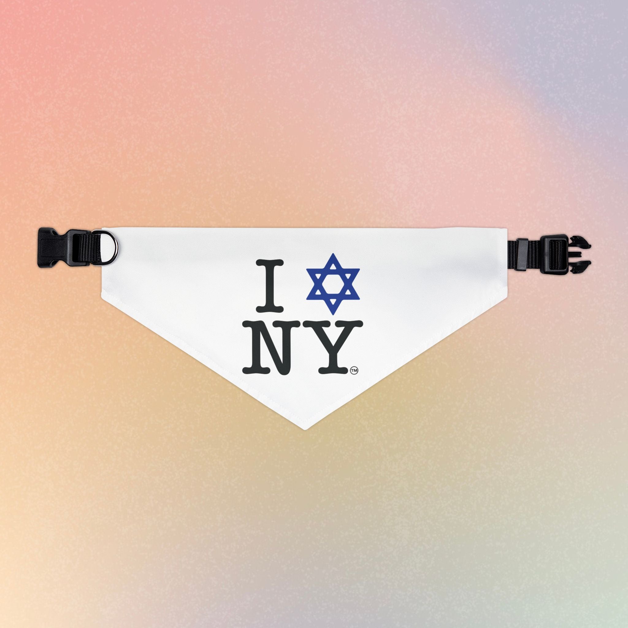 I LOVE NY Jewish Star (WHITE) Pet Bandana Collar Dog/Cat
