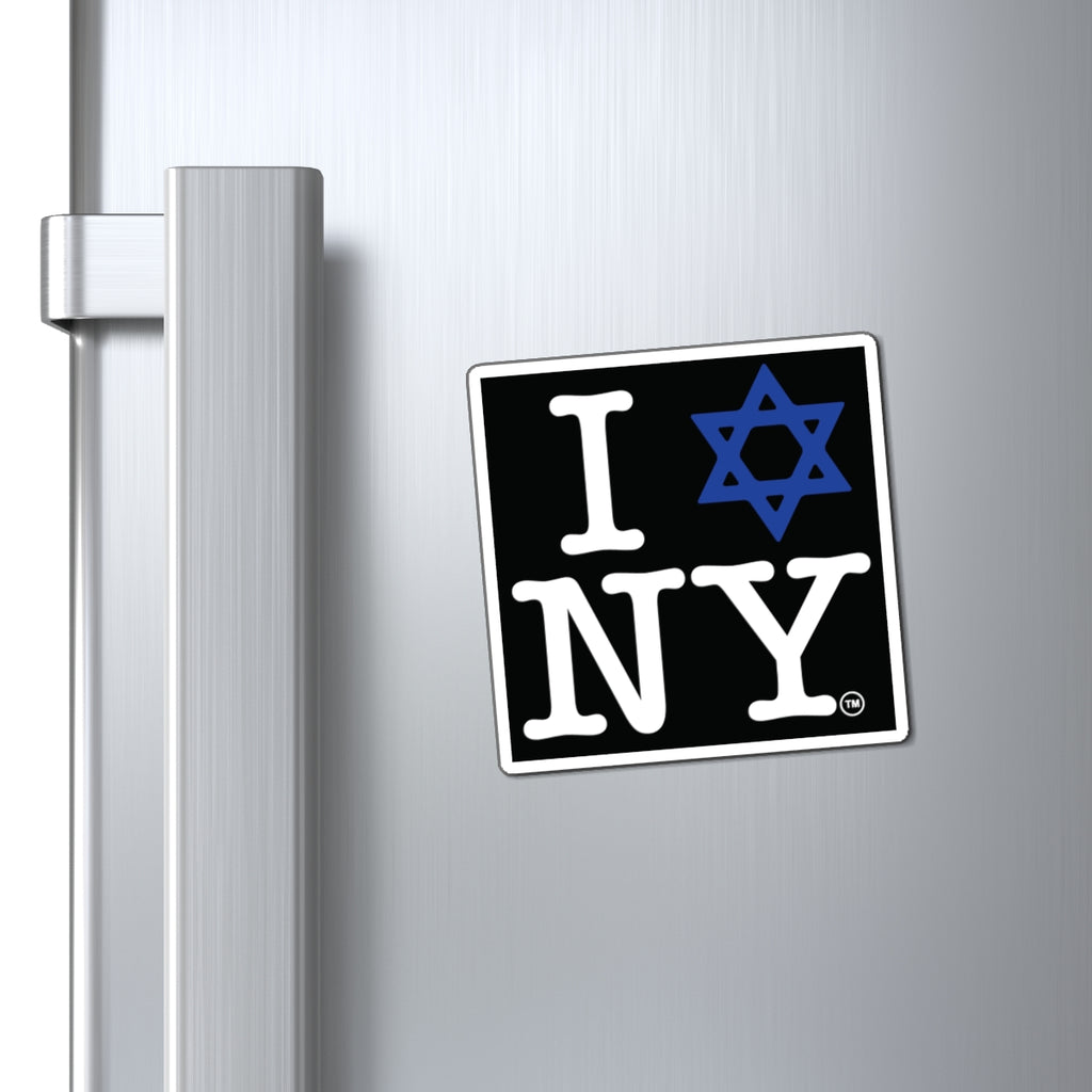 I Love NY Jewish Star Magnet — Jewish New York Fridge Magnet in Black (3 Sizes)