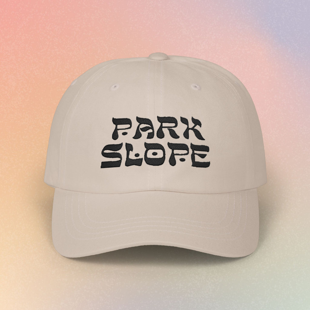 Park Slope Hebrew Font Baseball Cap | NYC Jewish Pride (Light Colors)