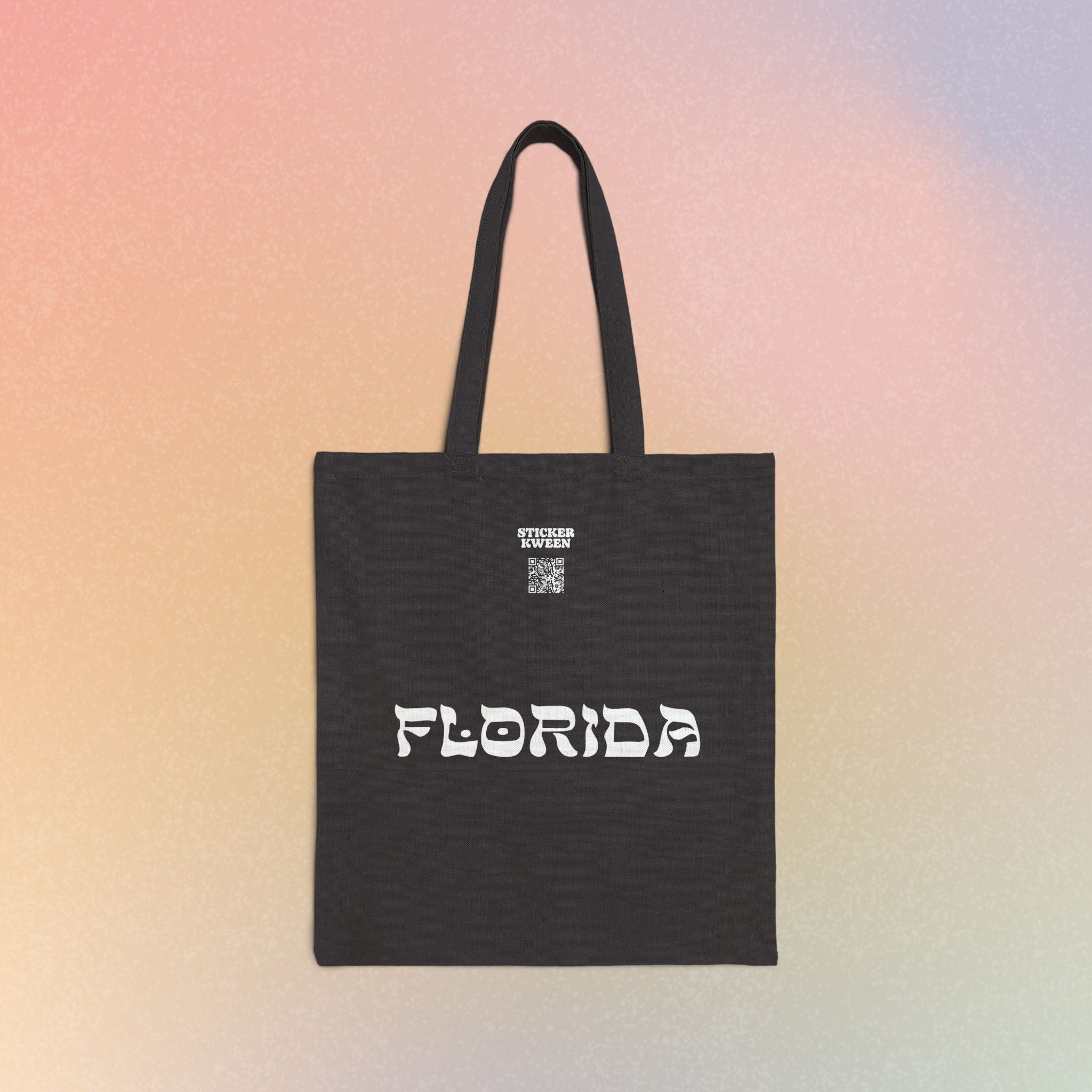 Florida Hebrew Style Font Cotton Canvas Tote Bag - FL Jewish Pride