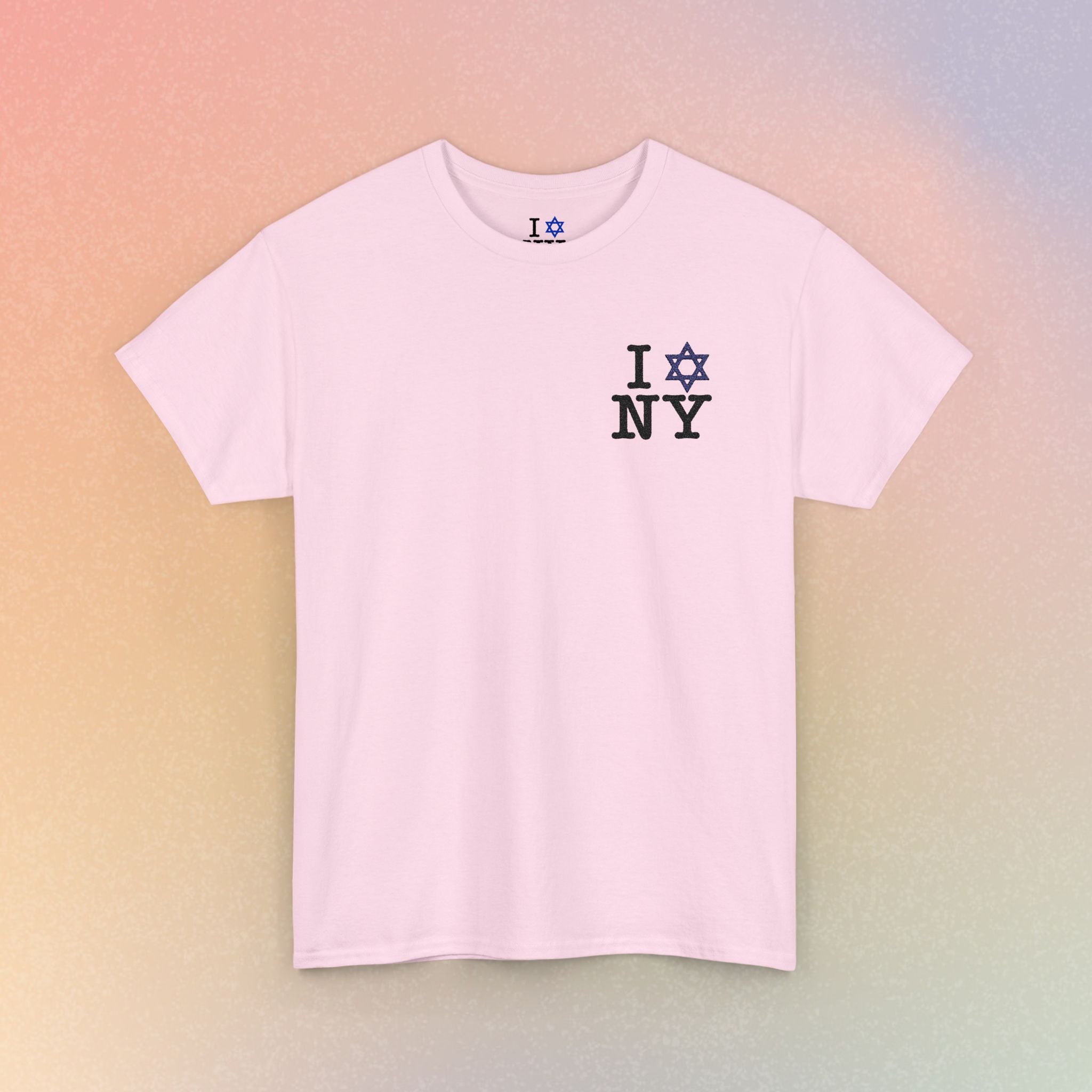I Love NY Jewish Star Embroidered T-Shirt (Light Colors) | Jewish New York Tee