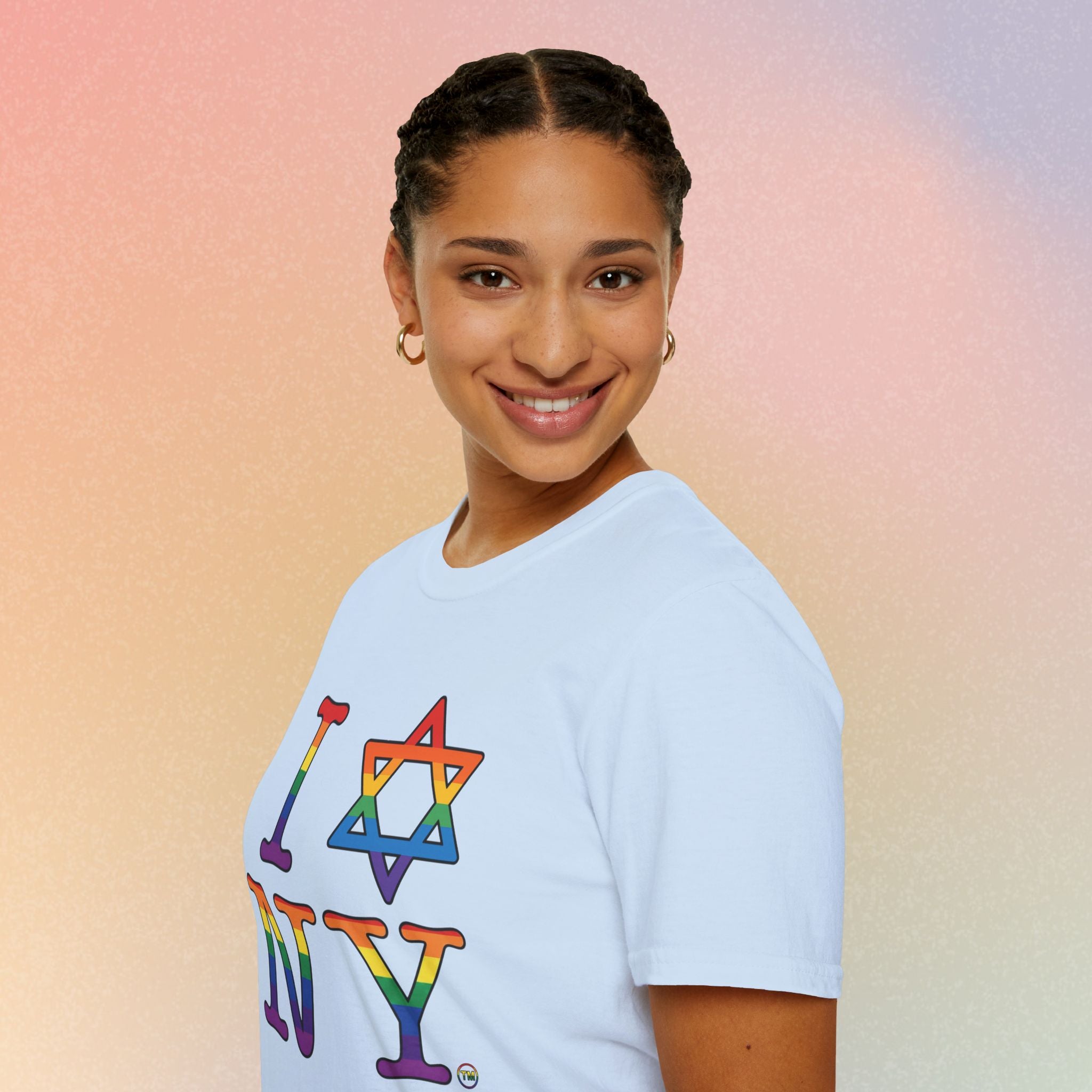 I Love NY Jewish Star LGBTQ Pride Unisex Softstyle T-Shirt