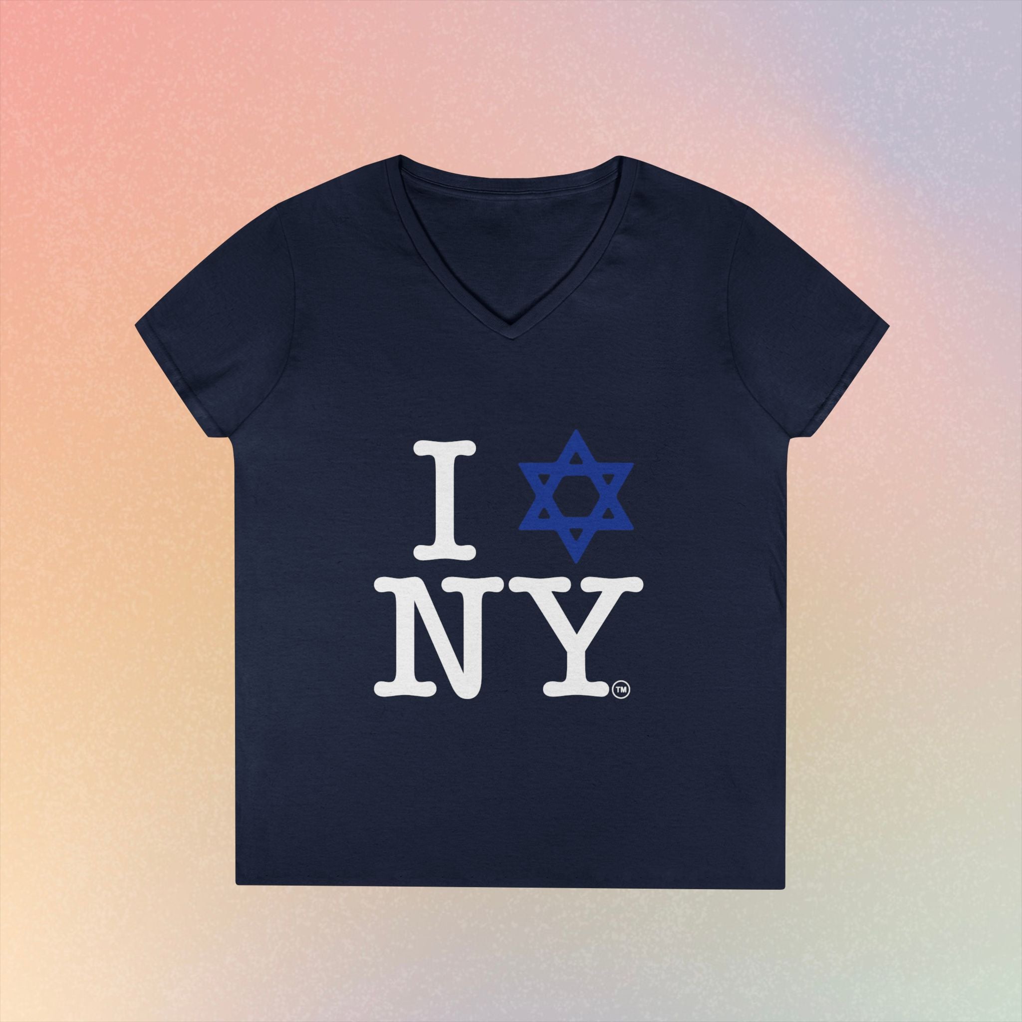 I Love NY Jewish Star V-Neck T-Shirt | New York Jewish Pride