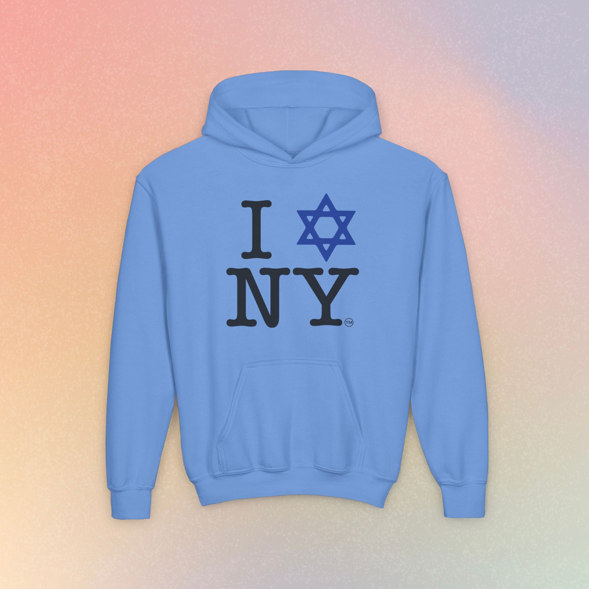 Youth Size I Love NY Jewish Star Hoodie | Jewish New York Pride Sweatshirt