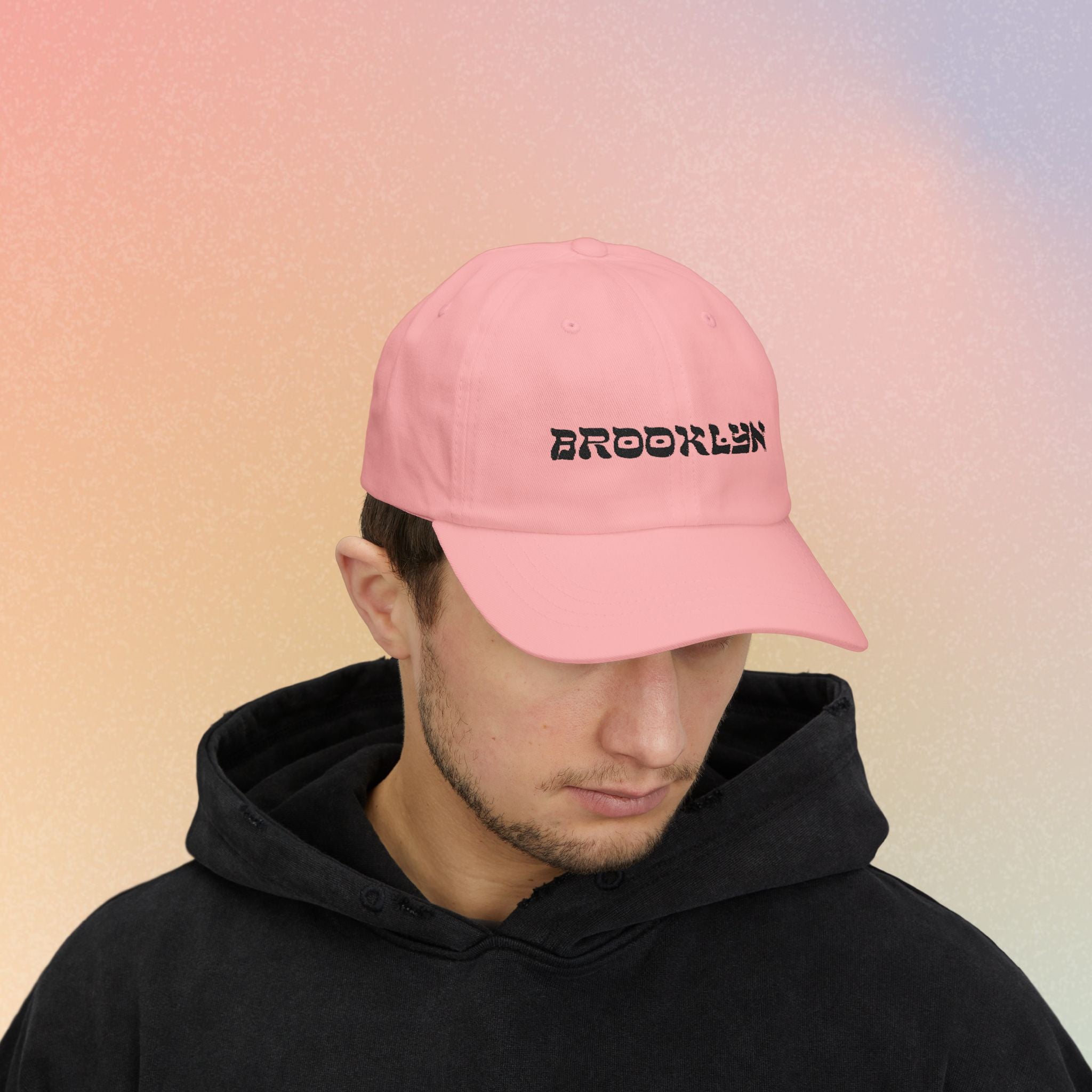 Brooklyn Hebrew Script Embroidered Baseball Cap