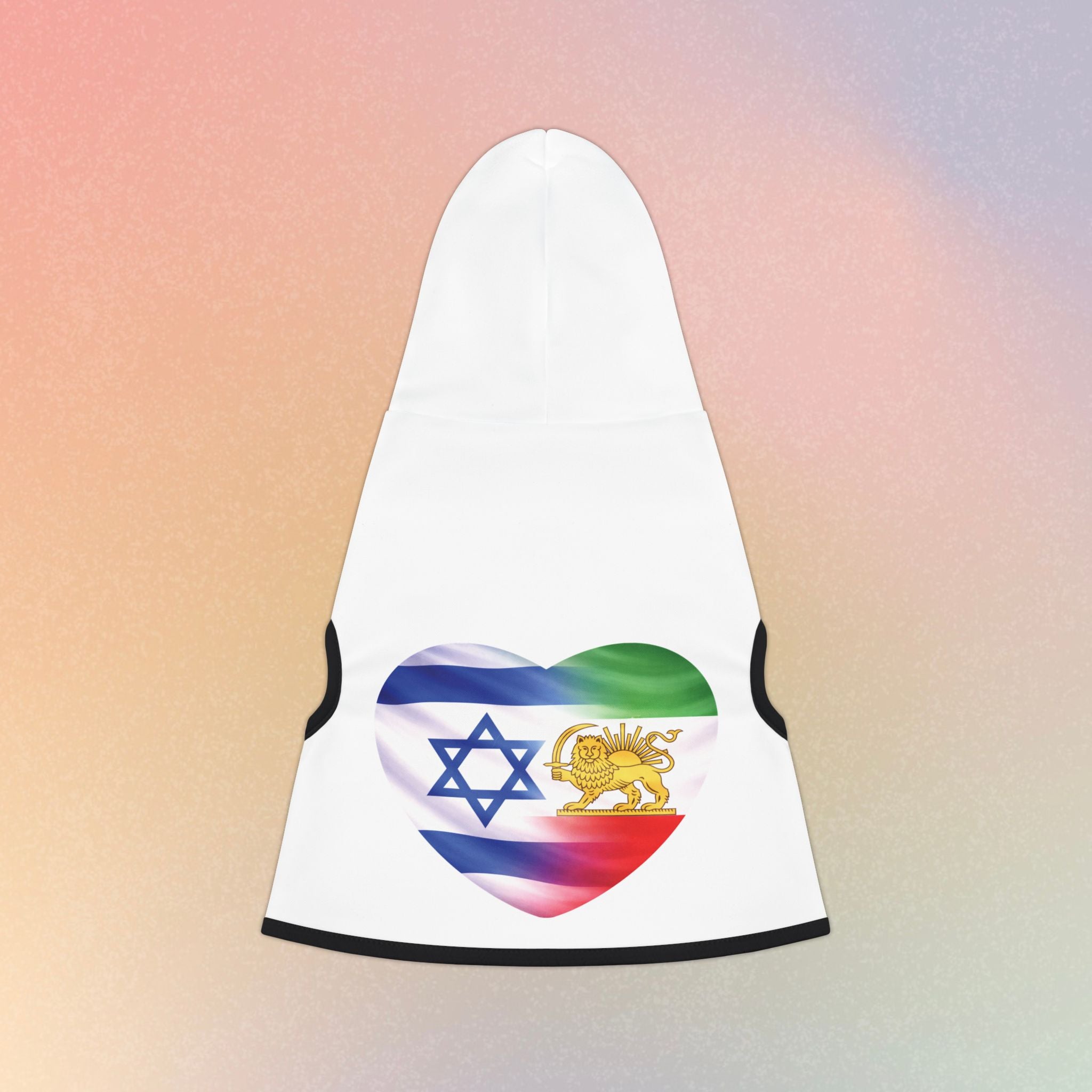 Persian Israeli Flag Flag Heart Pet Hoodie (Jewish/Persian Pride)