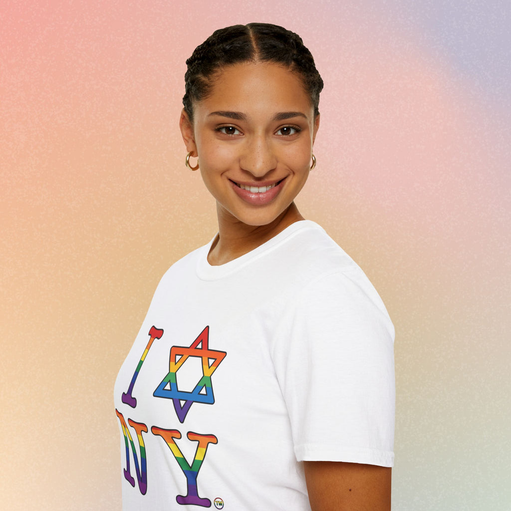 I Love NY Jewish Star LGBTQ Pride Unisex Softstyle T-Shirt