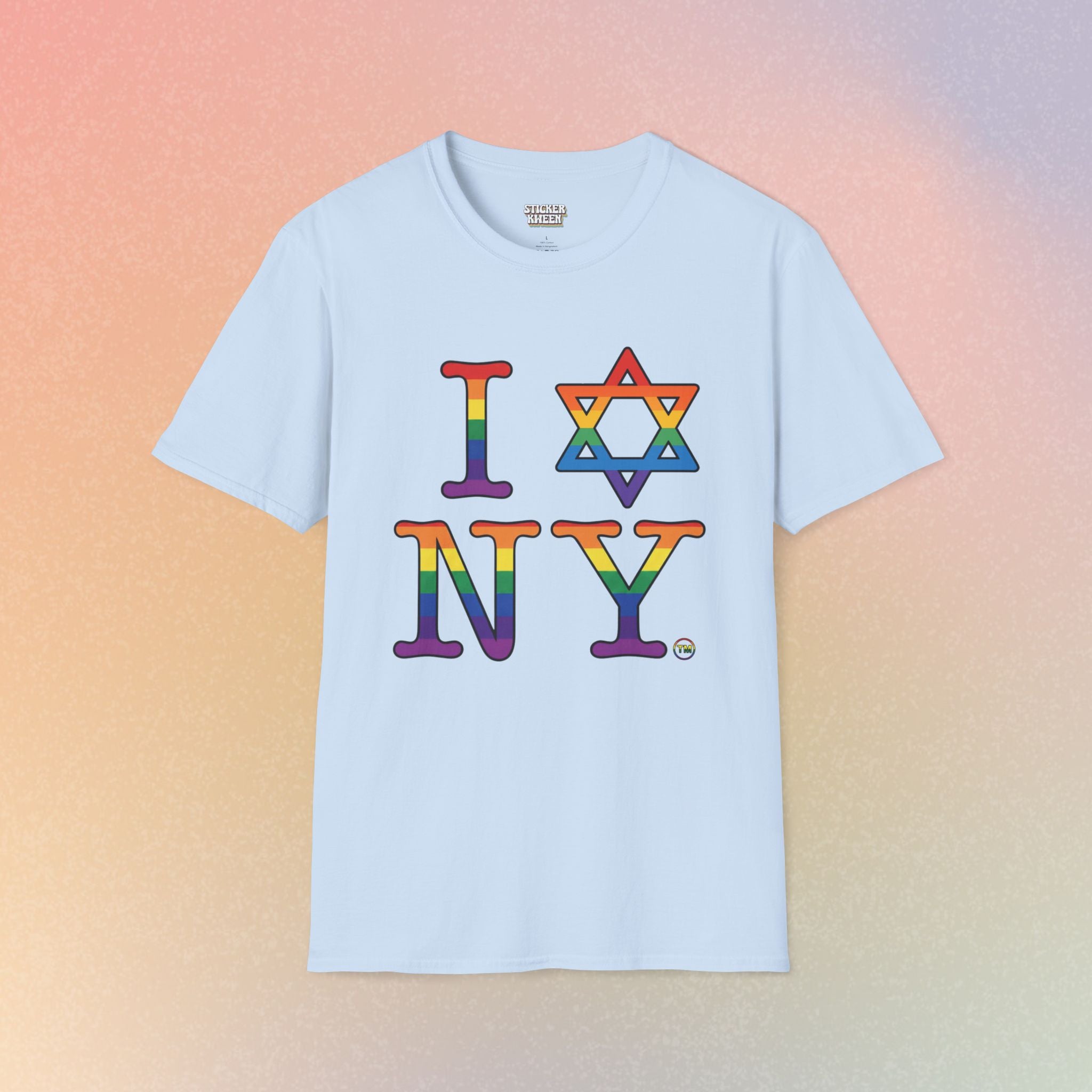 I Love NY Jewish Star LGBTQ Pride Unisex Softstyle T-Shirt