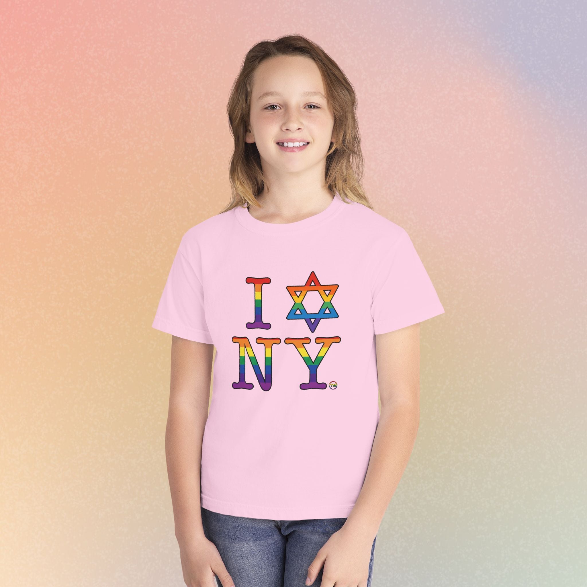 I Love NY Jewish Star LGBTQ Pride Youth Midweight Tee