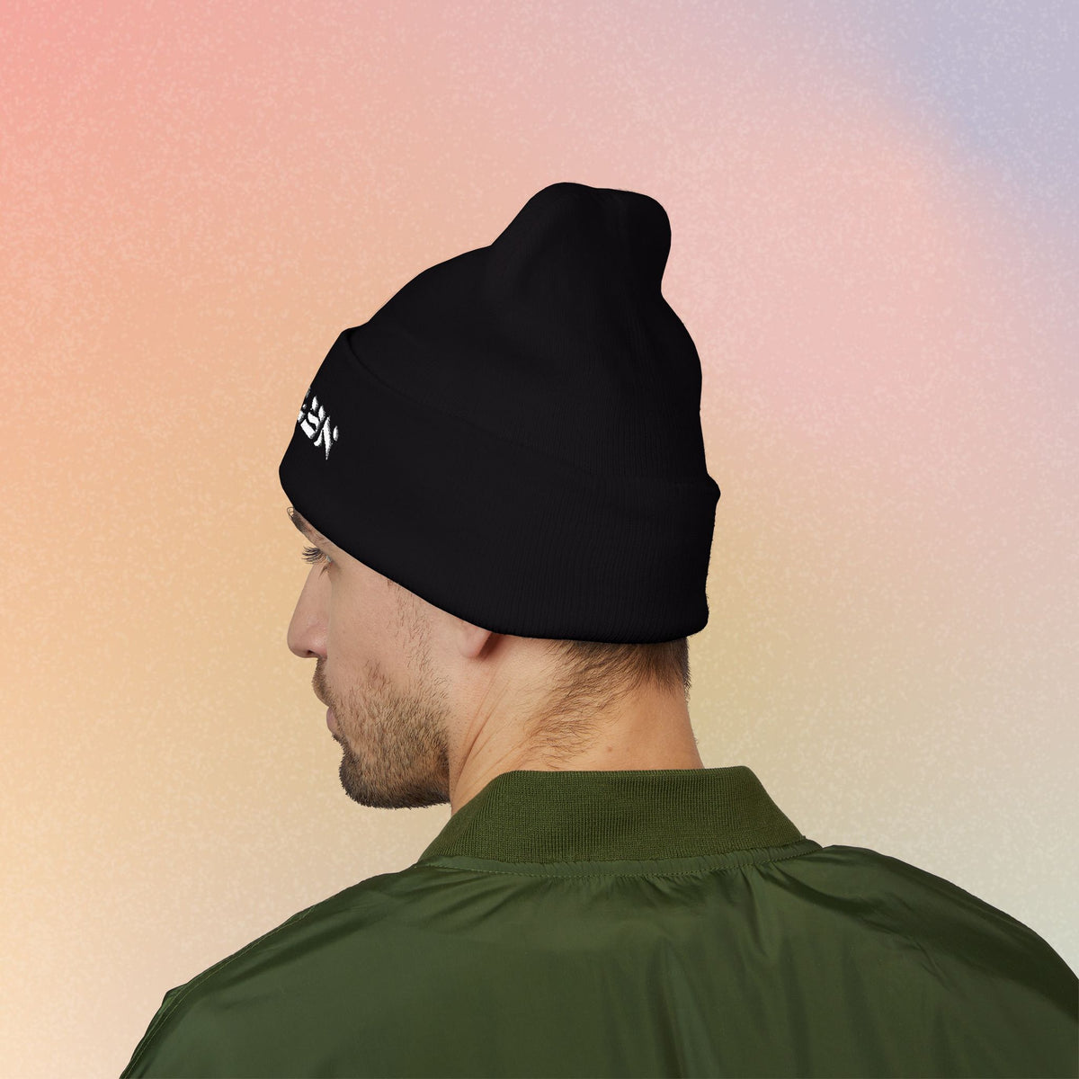 Brooklyn Hebrew Style Font Classic Cuffed Beanie (Embroidery)