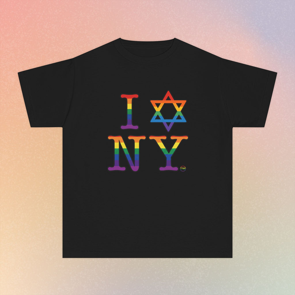 I Love NY Jewish Star LGBTQ Pride Youth Midweight Tee