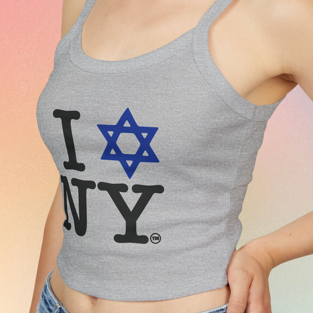 I Love New York Jewish Star Tank Top — Jewish Pride NYC Spaghetti Strap Crop