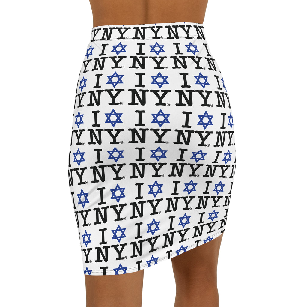 I Love NY Jewish Star Women's Mid-Waist Pencil Skirt