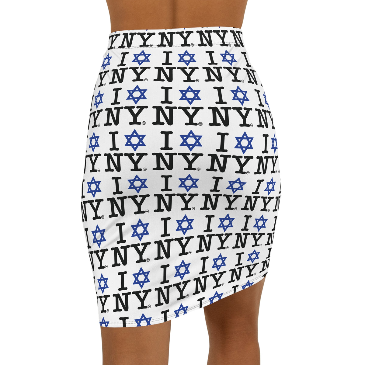 I Love NY Jewish Star Women's Mid-Waist Pencil Skirt