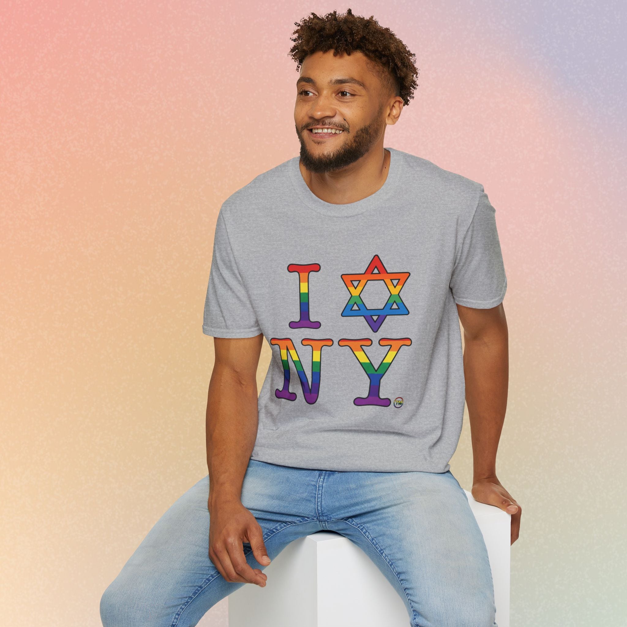 I Love NY Jewish Star LGBTQ Pride Unisex Softstyle T-Shirt