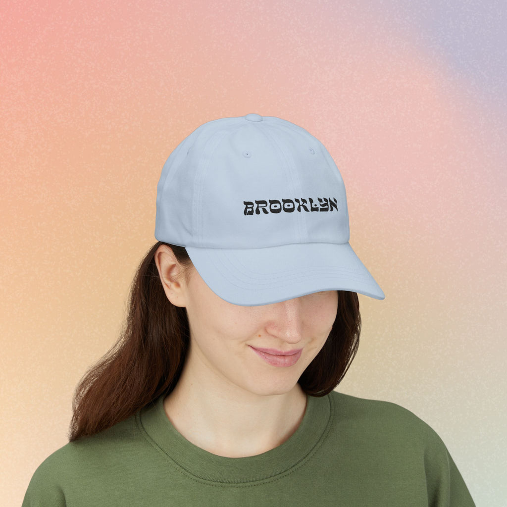 Brooklyn Hebrew Script Embroidered Baseball Cap