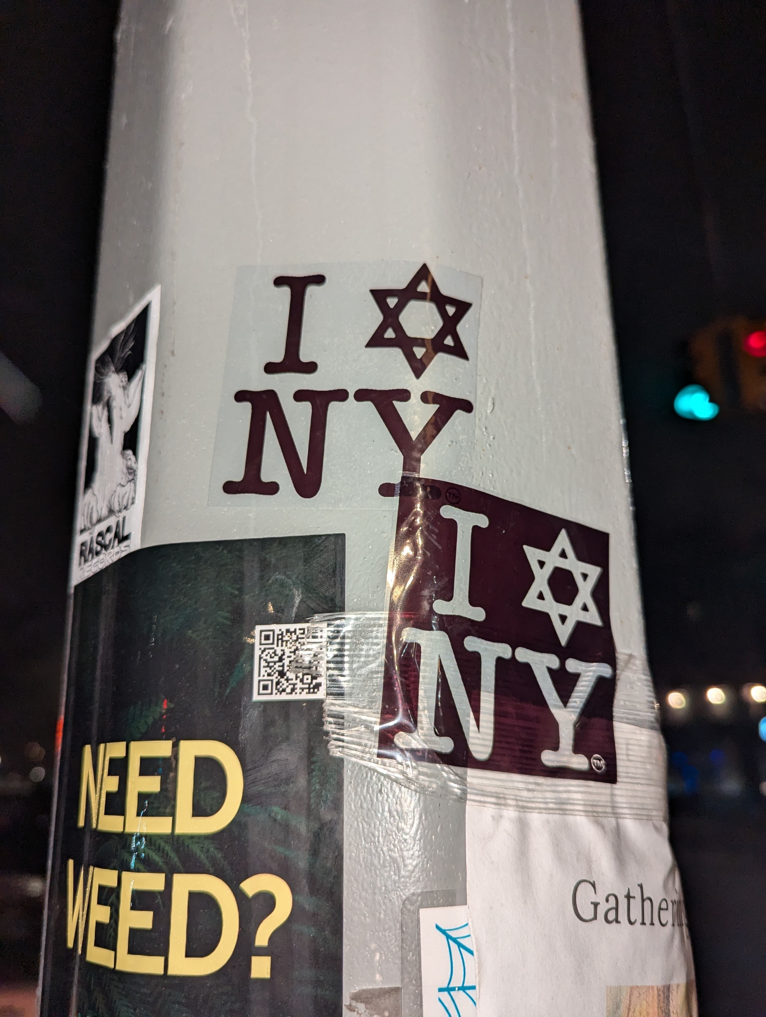 I LOVE NEW YORK (100pc) Jewish Star Holographic & Clear Thermal Stickers
