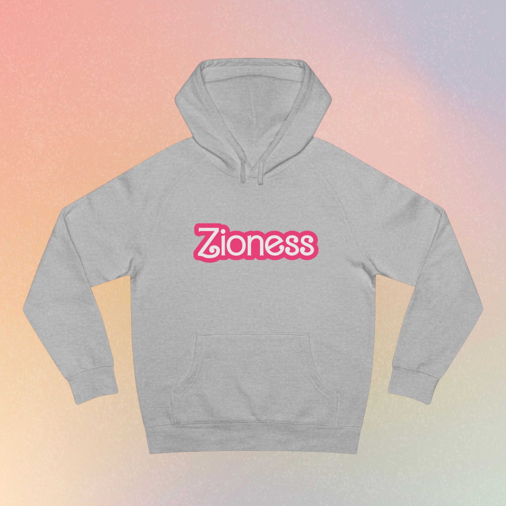 Zioness Pink Barbie Font Hoodie - Female Jewish Pride
