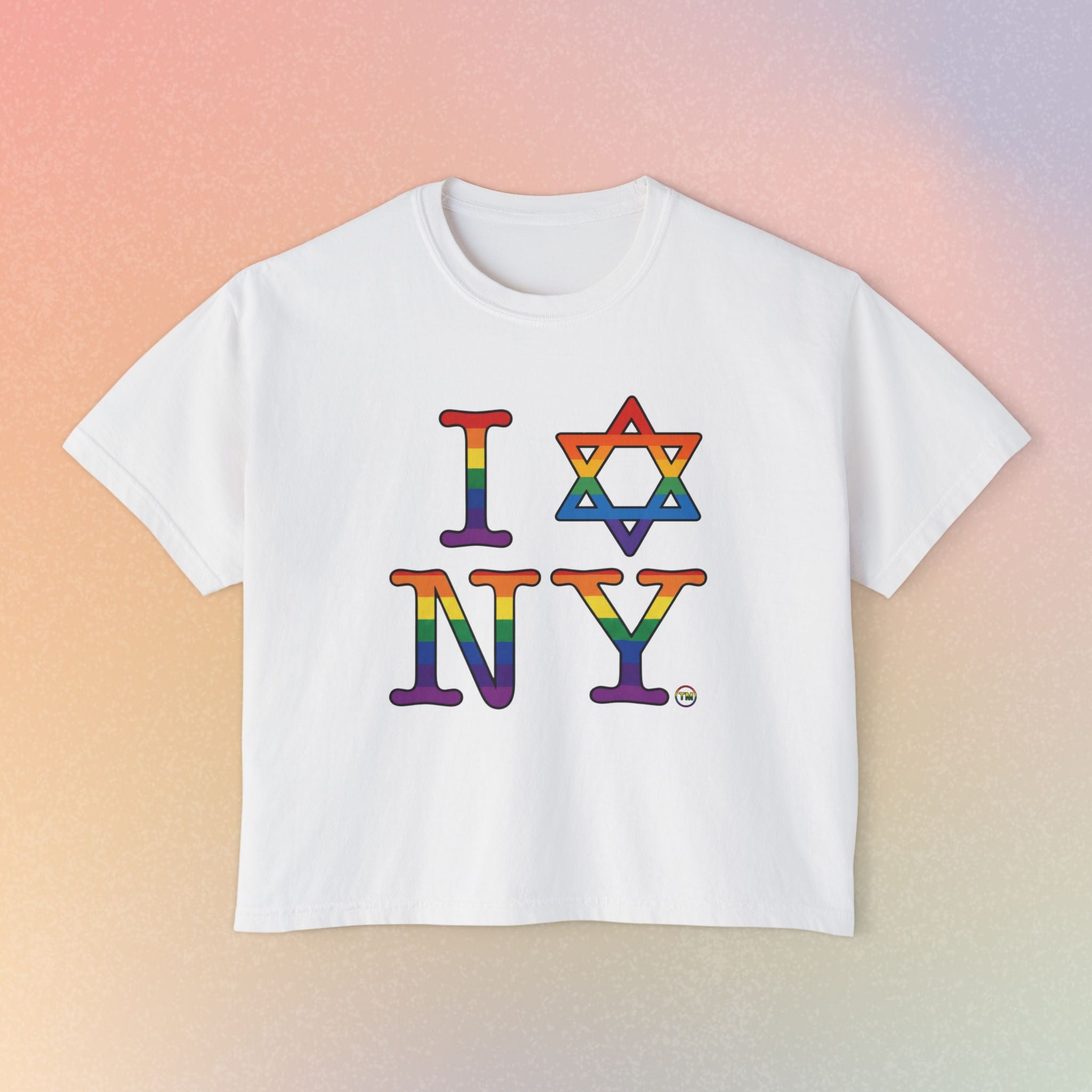 I Love NY Jewish Star LGBTQ Jewish Pride Women's Boxy Tee