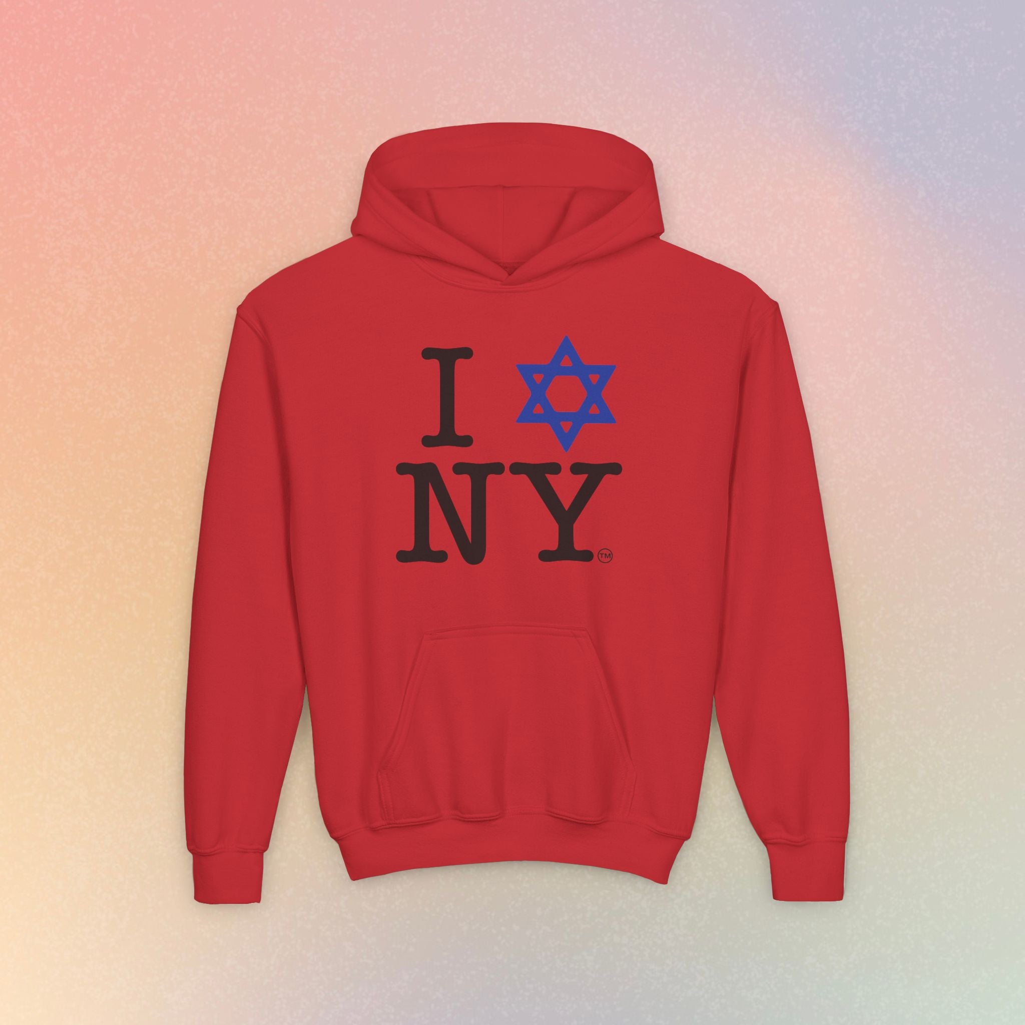 Youth Size I Love NY Jewish Star Hoodie | Jewish New York Pride Sweatshirt