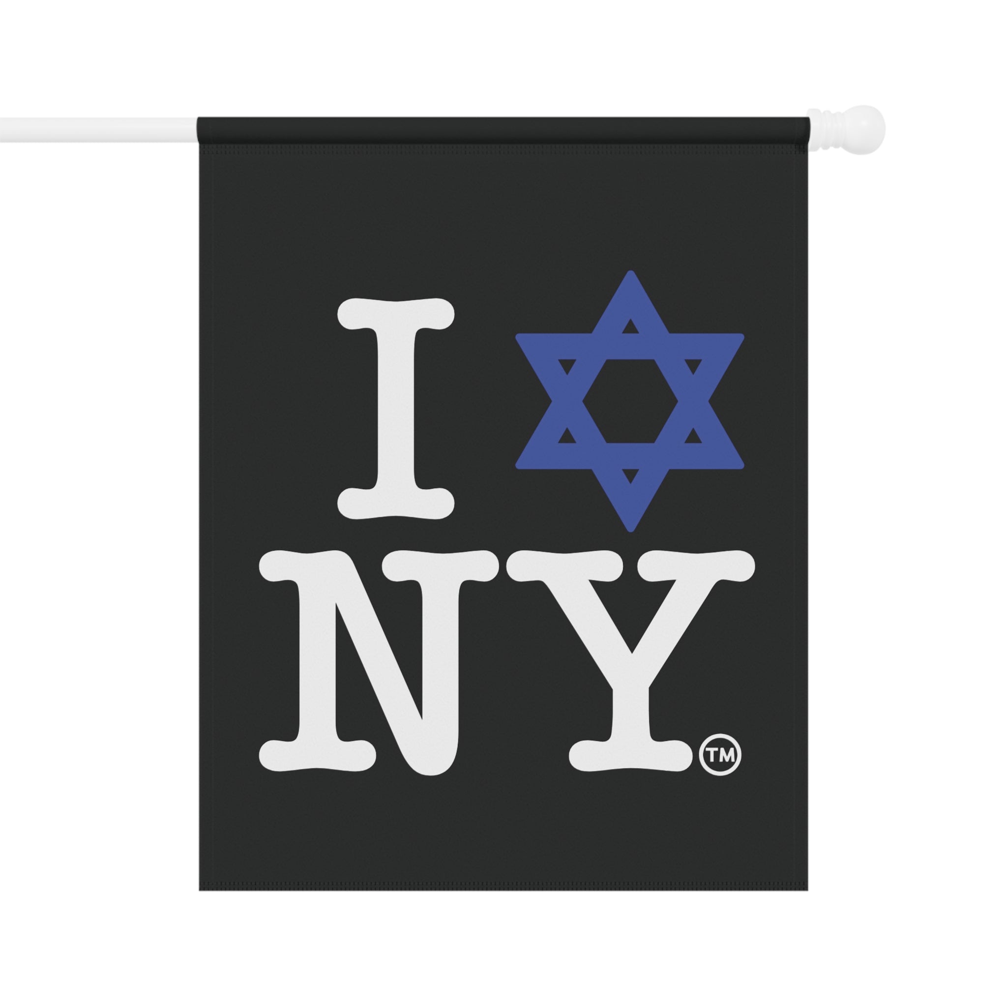 I Love New York Jewish Star Garden & House Banner in Black