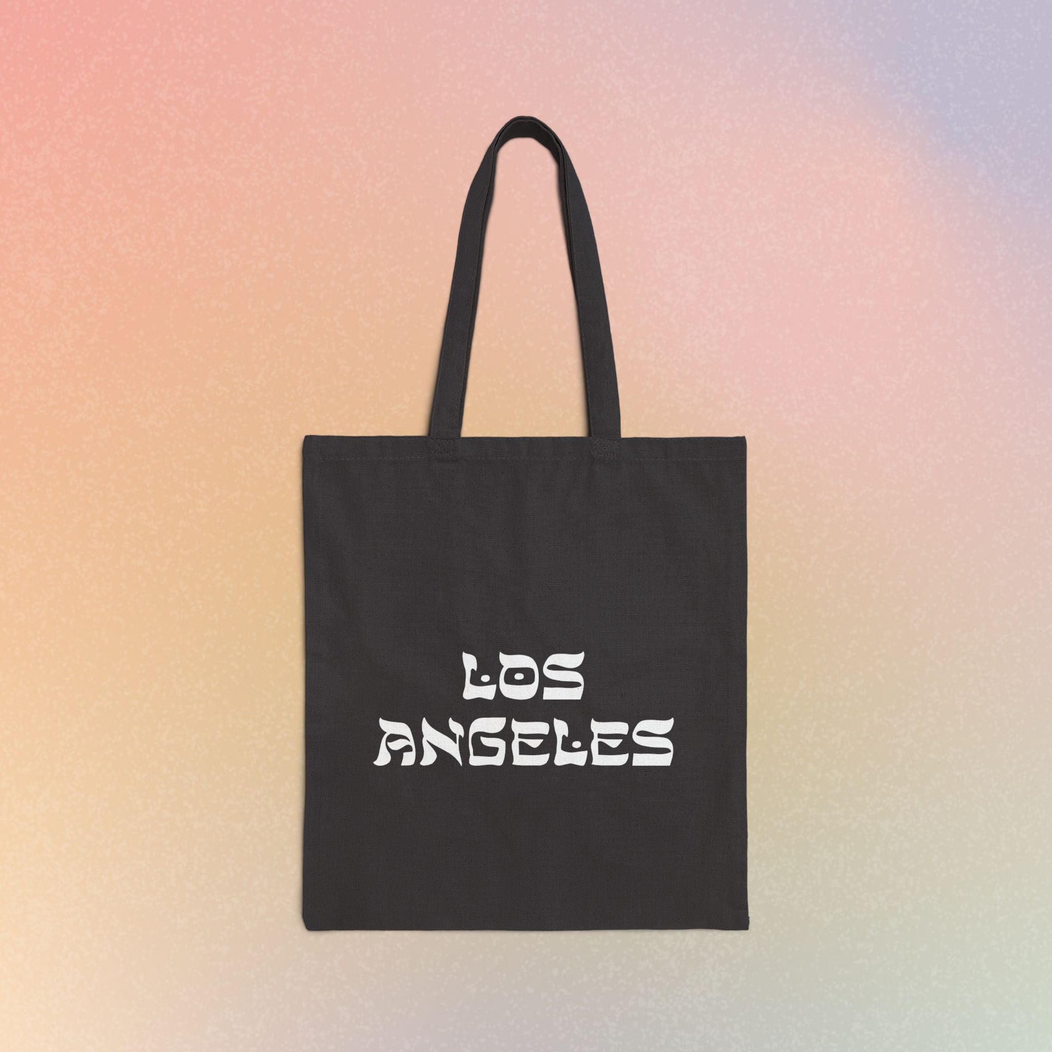 Los Angeles Hebrew Style Font Cotton Canvas Tote Bag - LA Jewish Pride
