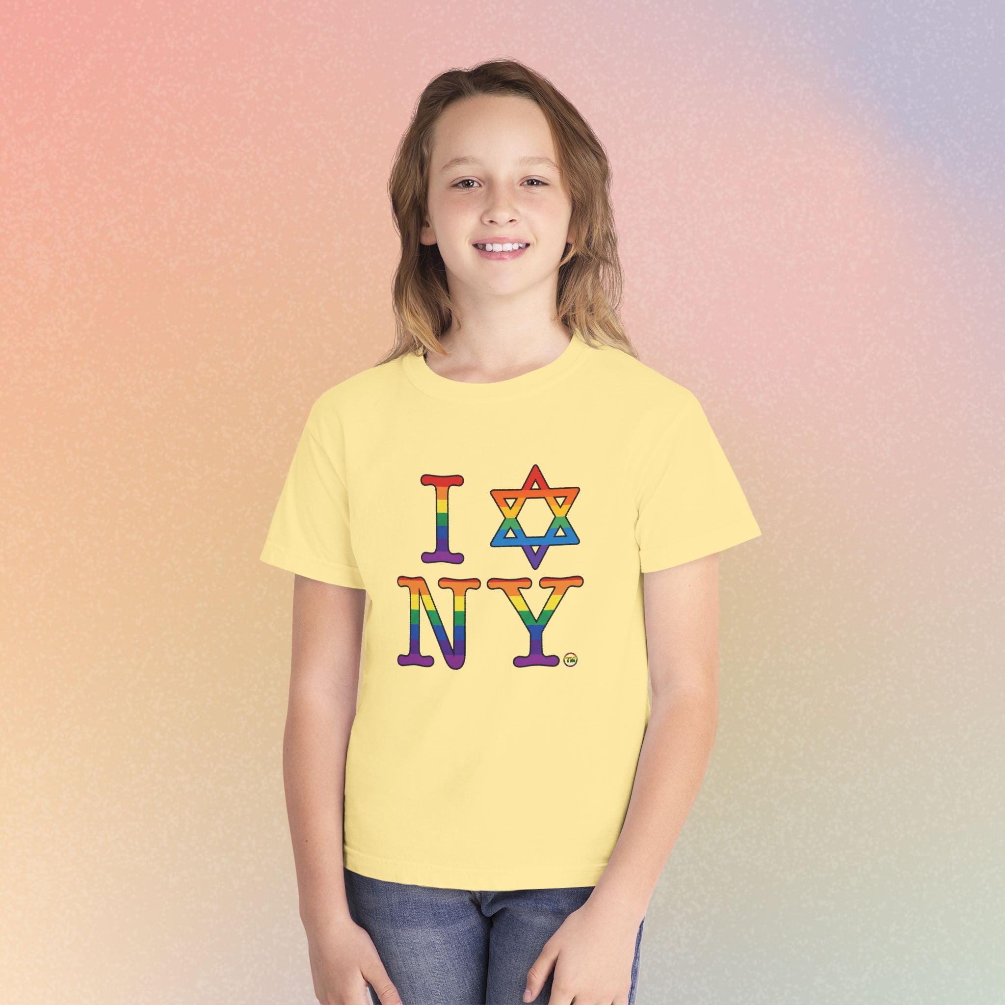 I Love NY Jewish Star LGBTQ Pride Youth Midweight Tee