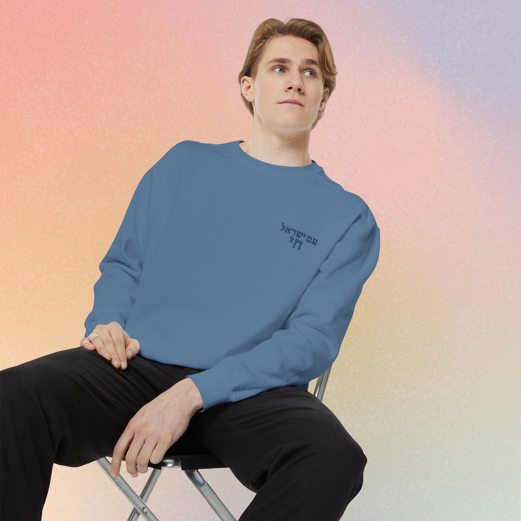 Am Yisrael Chai עם ישראל חי Hebrew Embroidered Sweatshirt