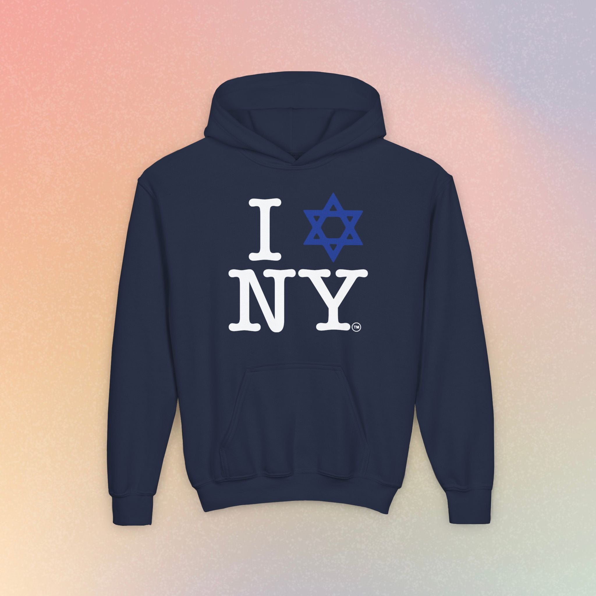 Youth Size I Love NY Jewish Star Hoodie | Jewish New York Pride Sweatshirt