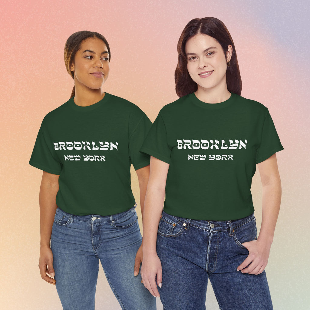 Brooklyn New York Hebrew Script - Unisex Heavy Cotton Tee