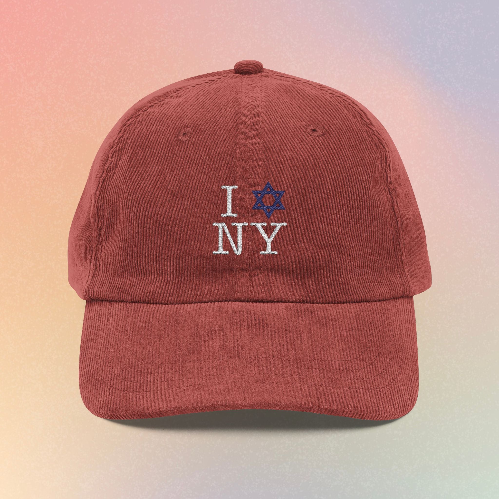 Copy of I Love NY Jewish Star corduroy cap | Embroidered vintage baseball cap