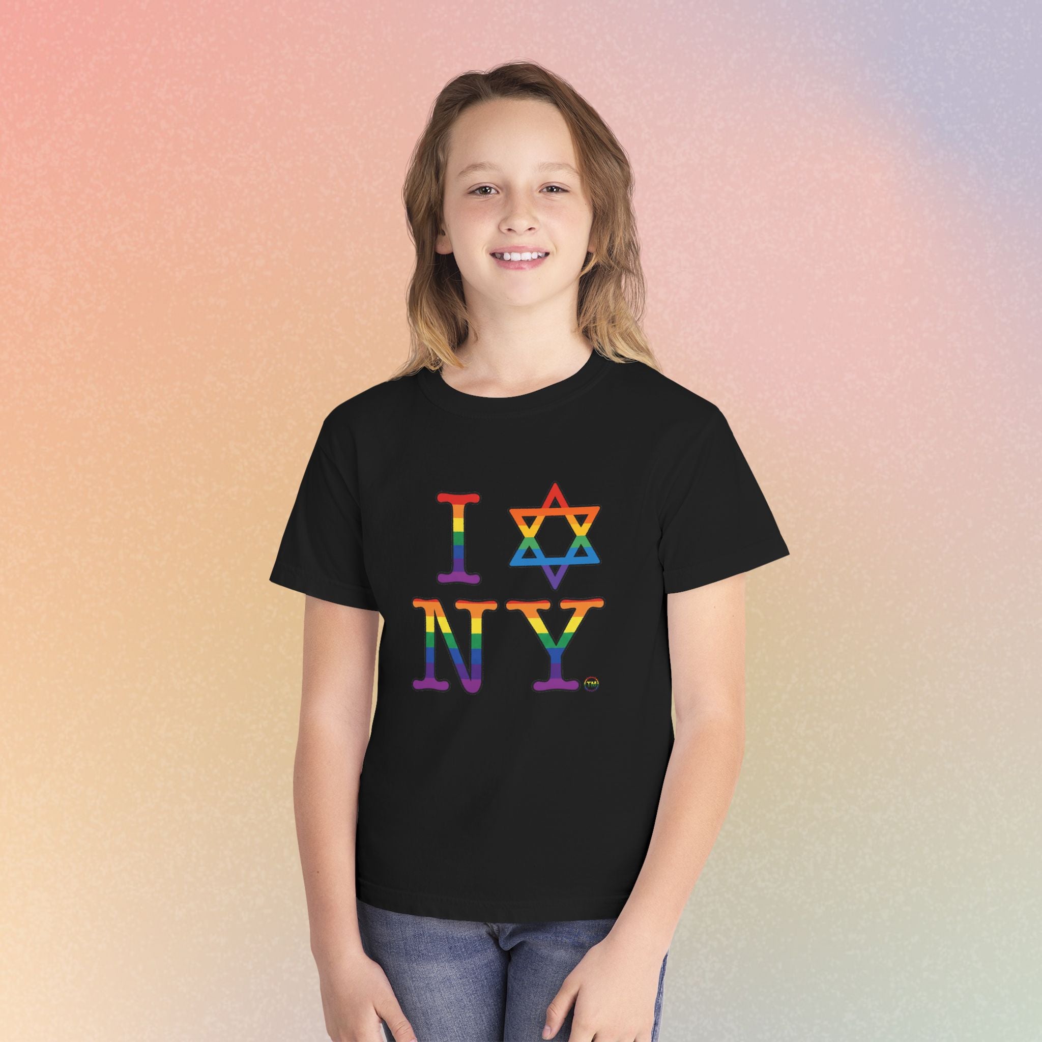 I Love NY Jewish Star LGBTQ Pride Youth Midweight Tee