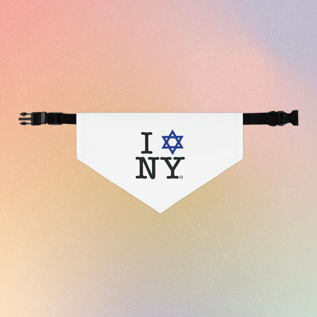 I LOVE NY Jewish Star (WHITE) Pet Bandana Collar Dog/Cat