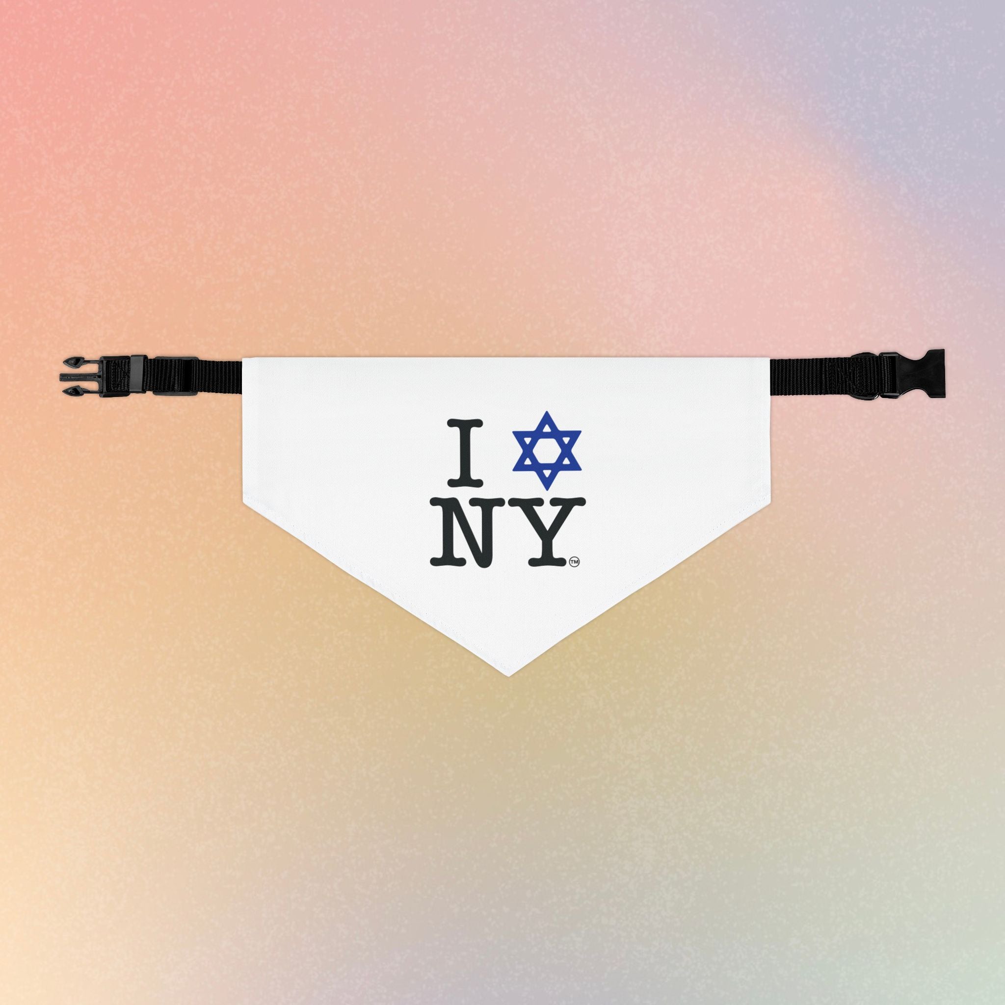 I LOVE NY Jewish Star (WHITE) Pet Bandana Collar Dog/Cat