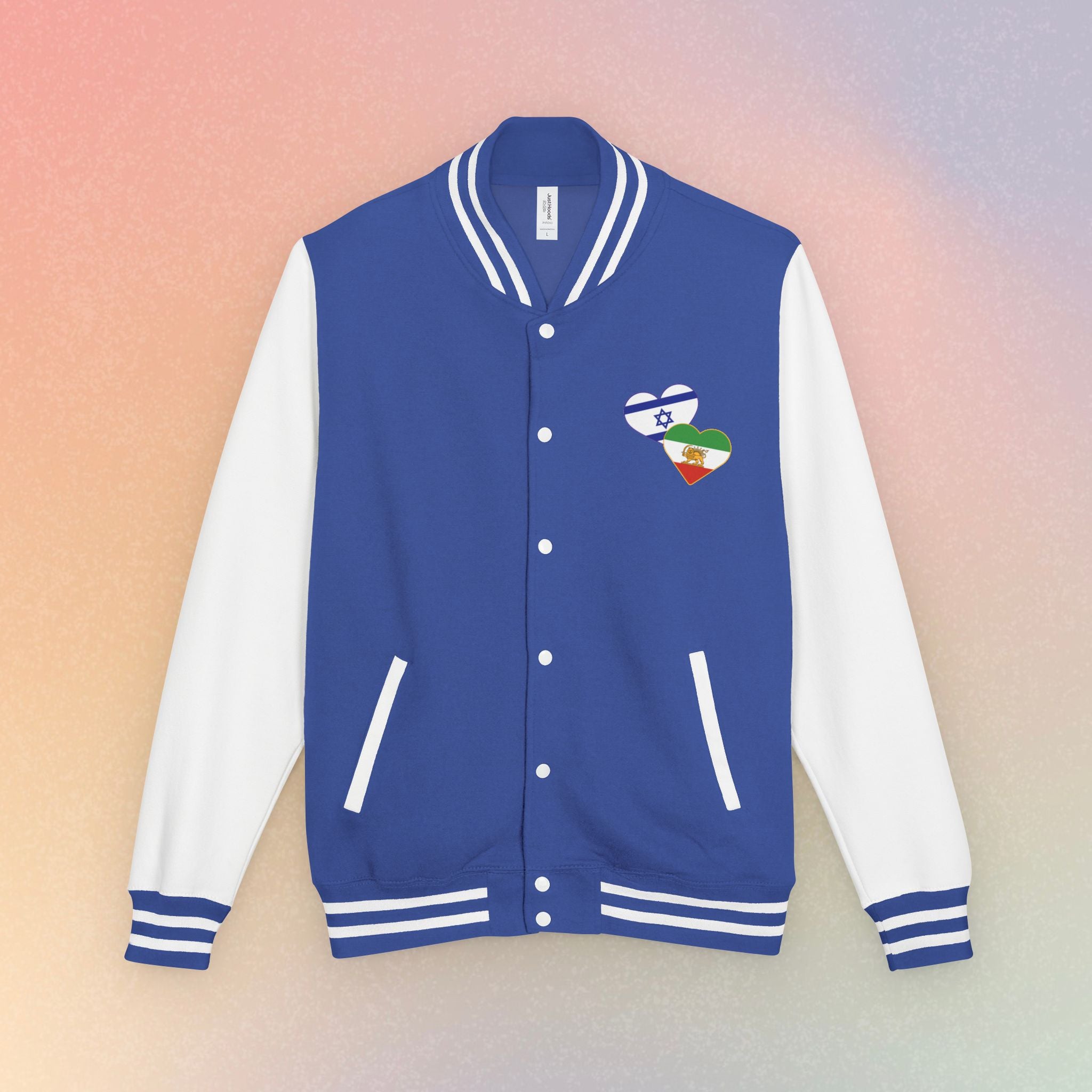Persian Israeli Heart Flag Letterman Jacket | Varsity Jacket