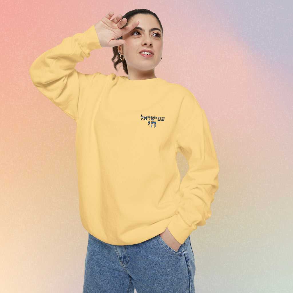 Am Yisrael Chai עם ישראל חי Hebrew Embroidered Sweatshirt
