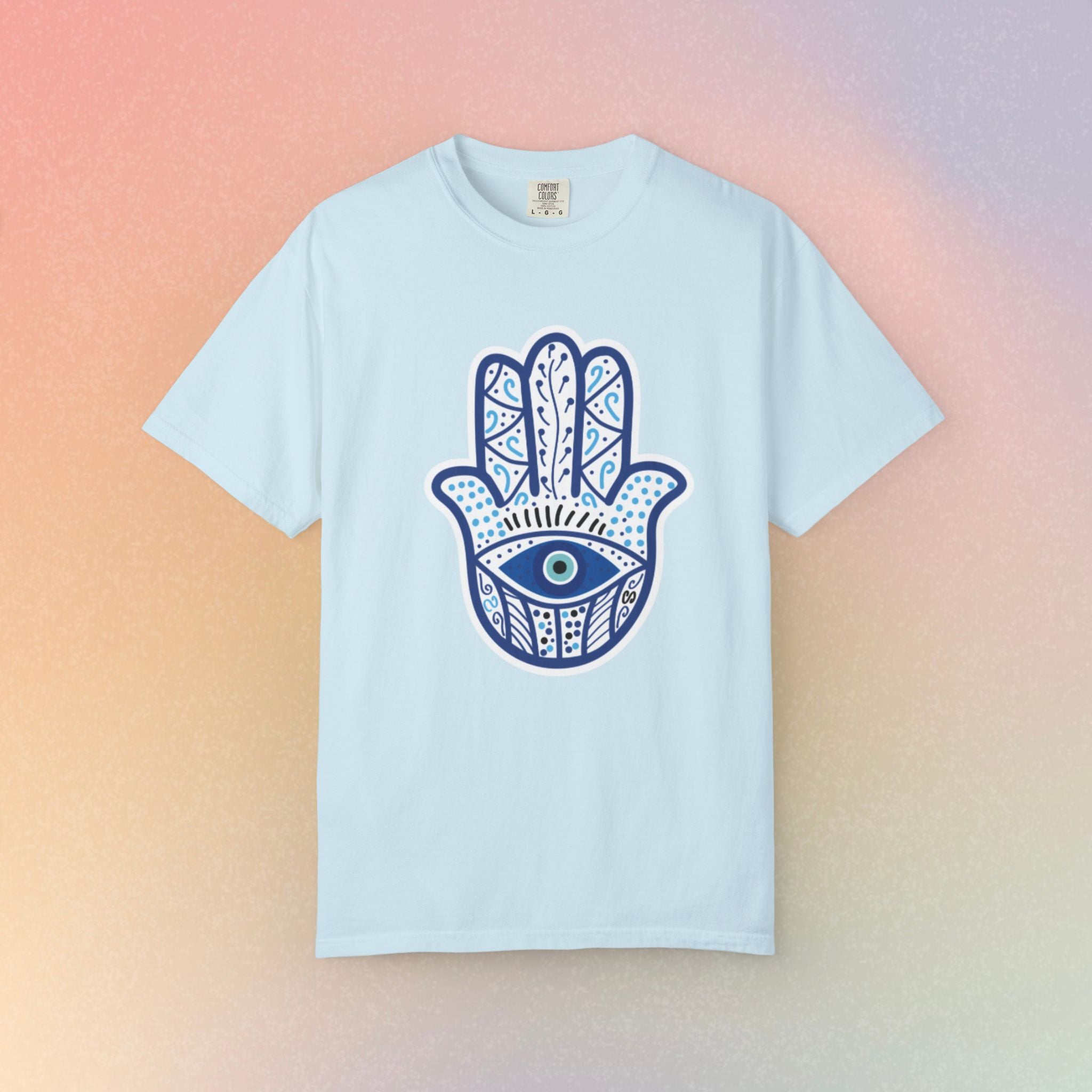 Hamsa Blue Evil Eye Protection T-Shirt