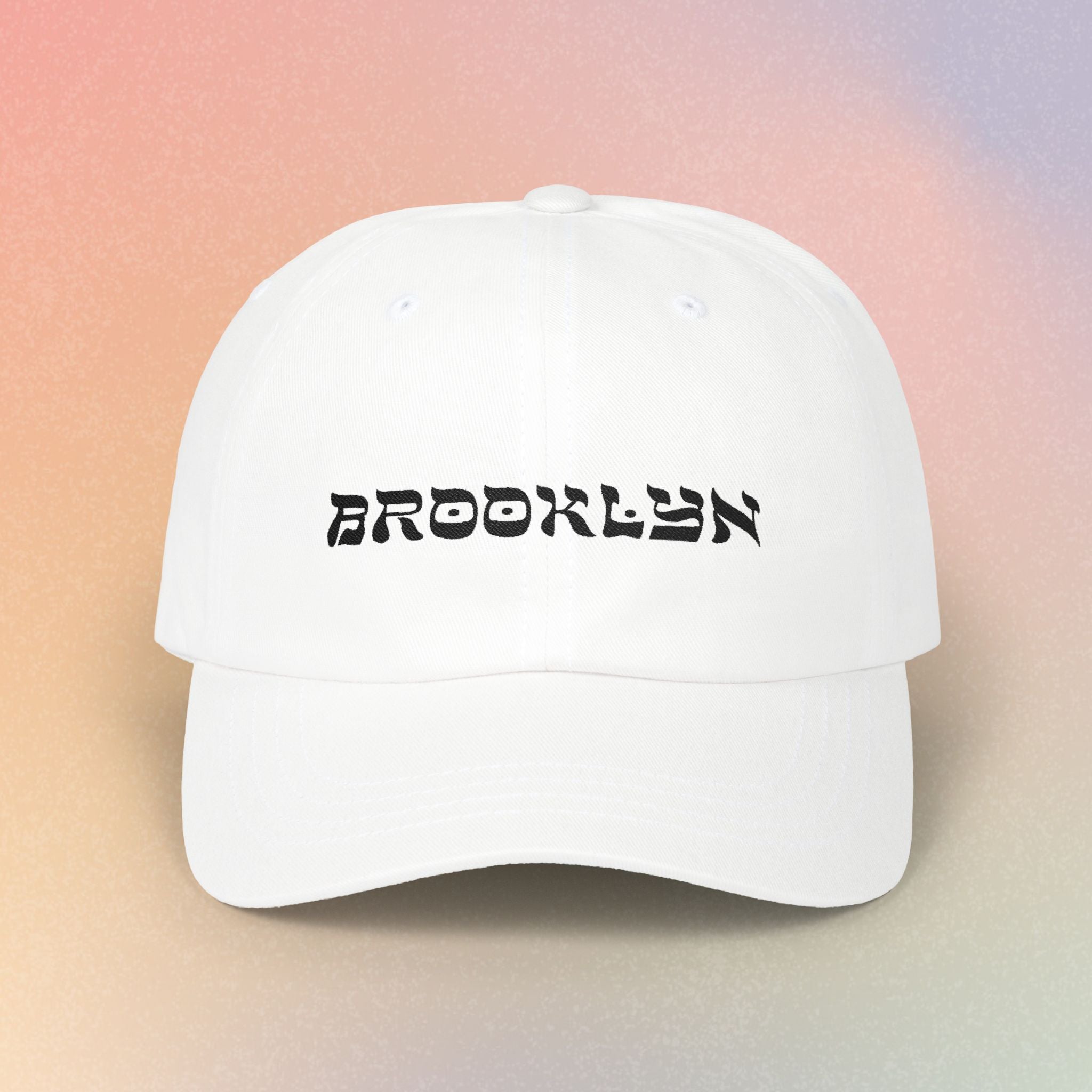 Brooklyn Hebrew Script Embroidered Baseball Cap