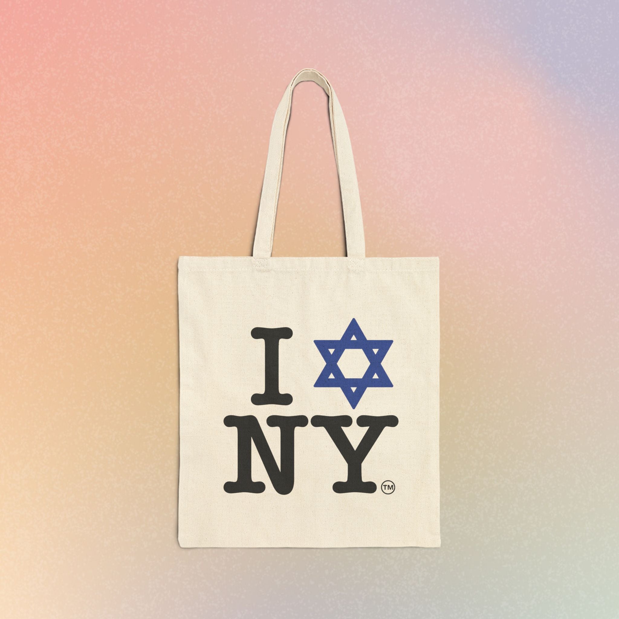 I Star NY Canvas Tote Bag — Jewish New York Pride Cotton Shopper