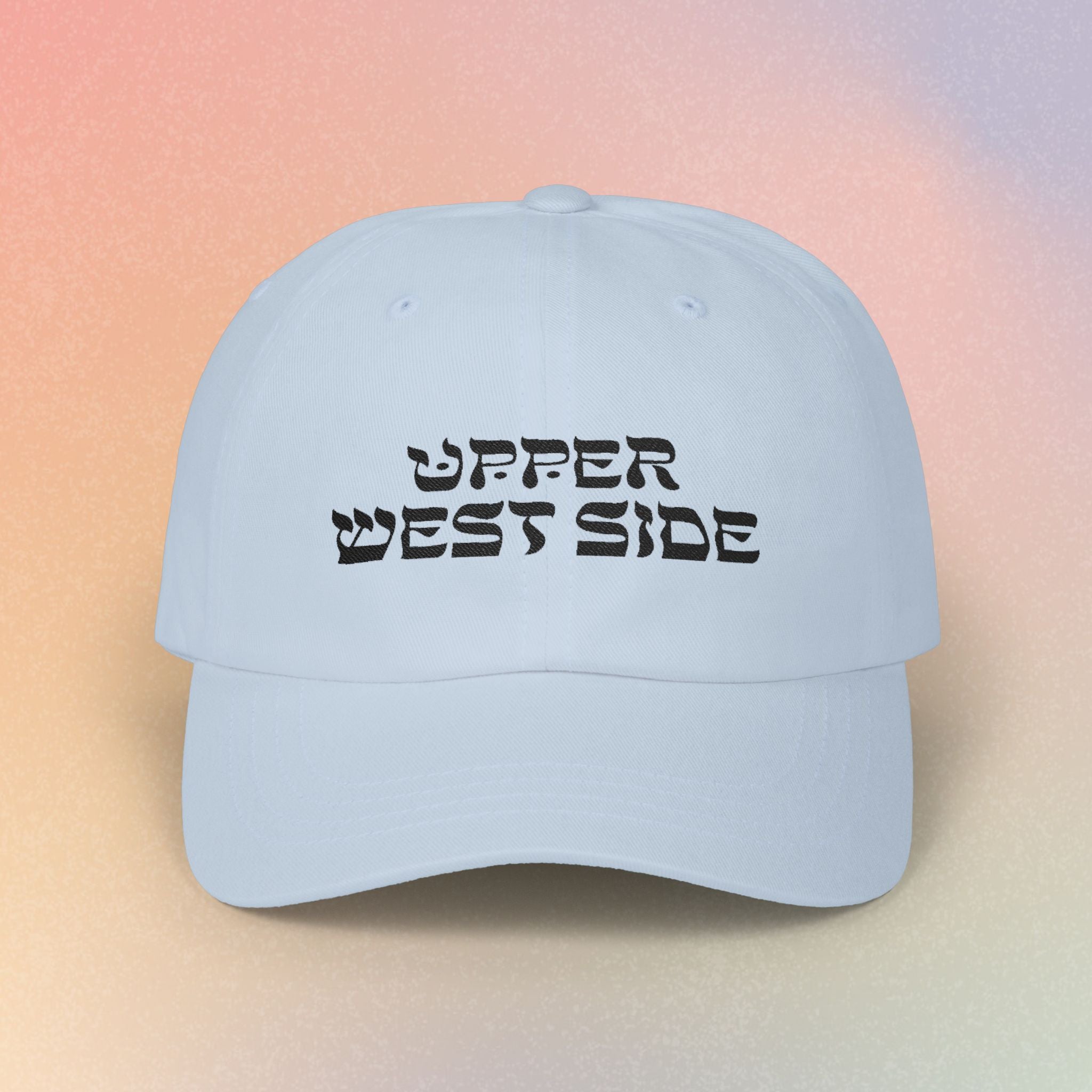 Upper West Side Hebrew Font Baseball Cap | NYC Jewish Pride (Light Colors)