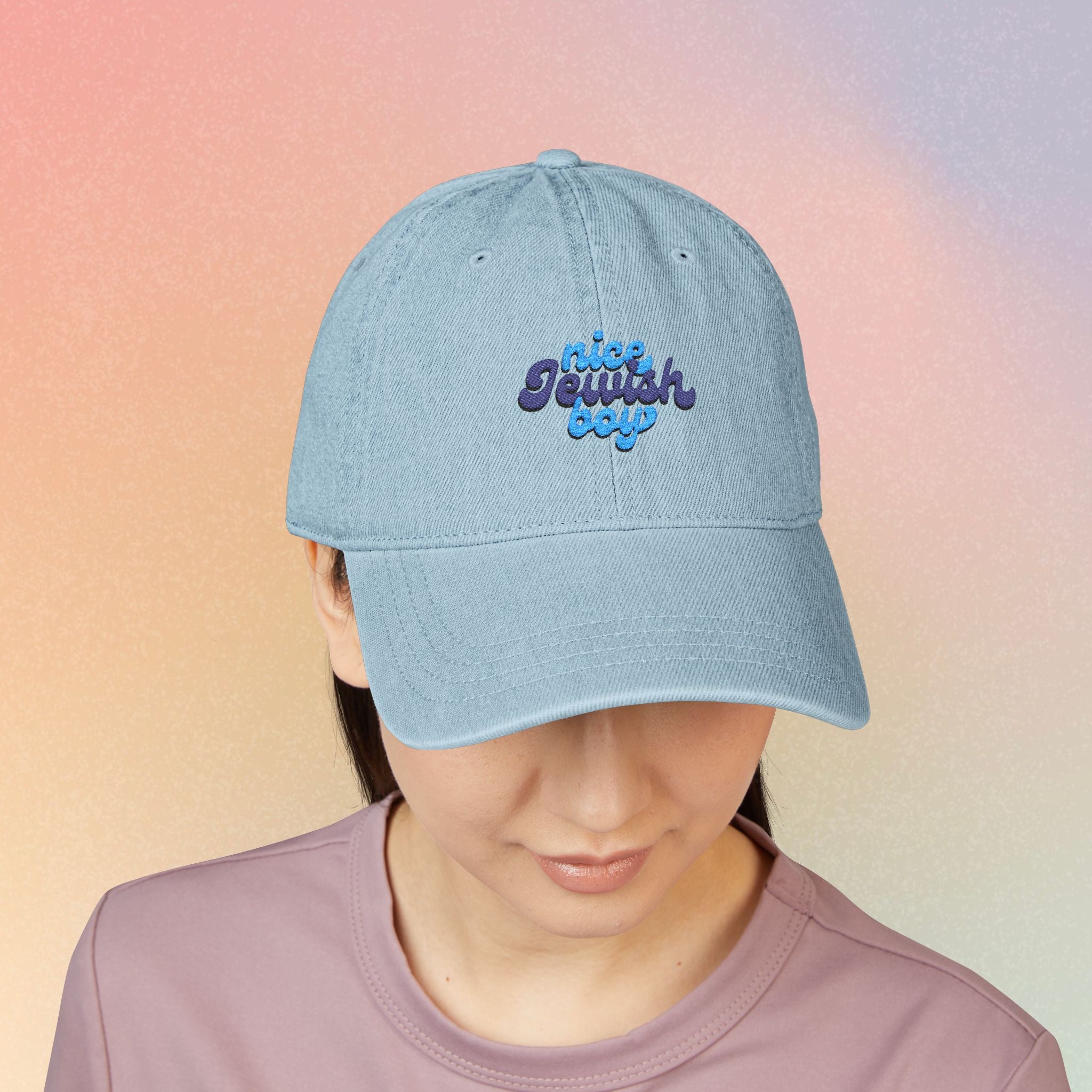 Nice Jewish Boy Embroidered Denim Baseball Hat