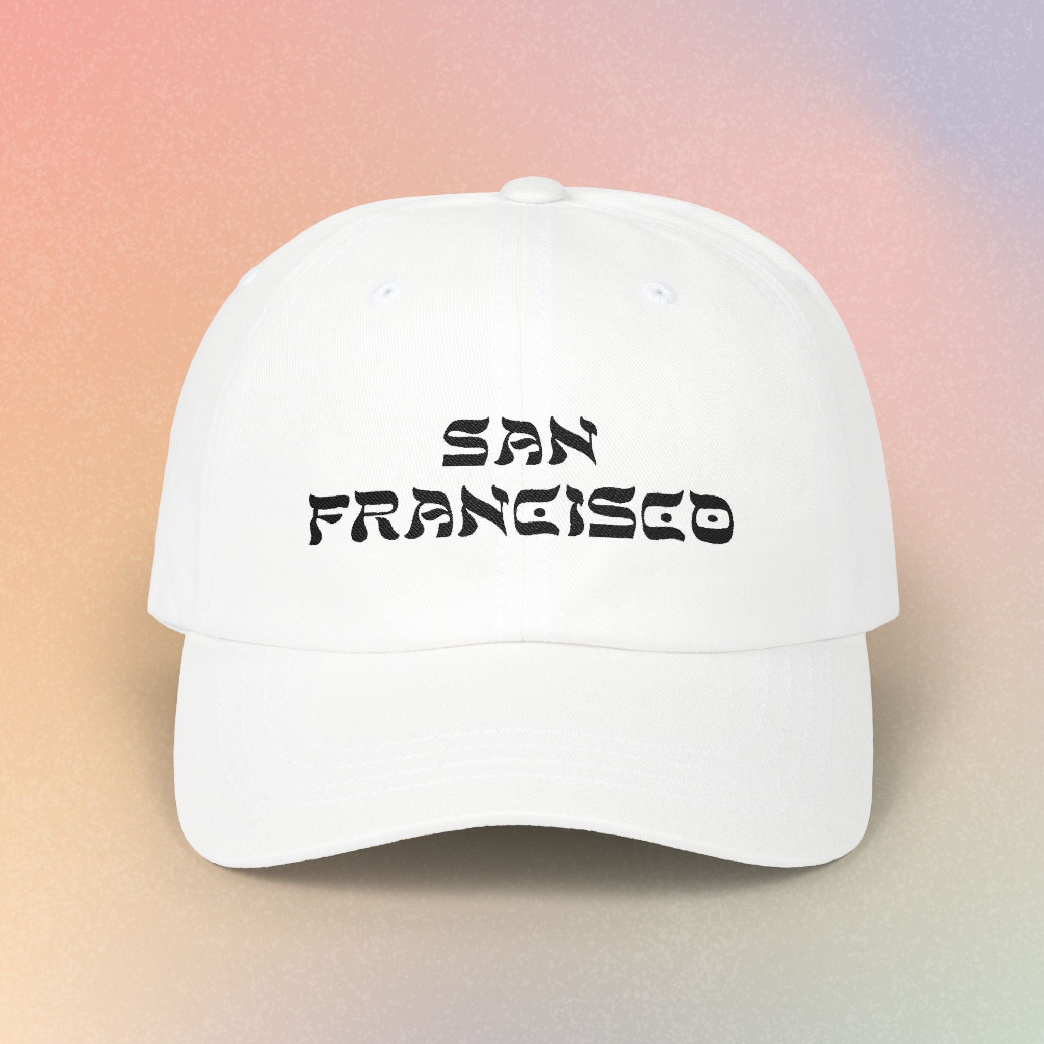 San Francisco Hebrew Style Font Baseball Hat | SF Jewish Pride (Light Colors)