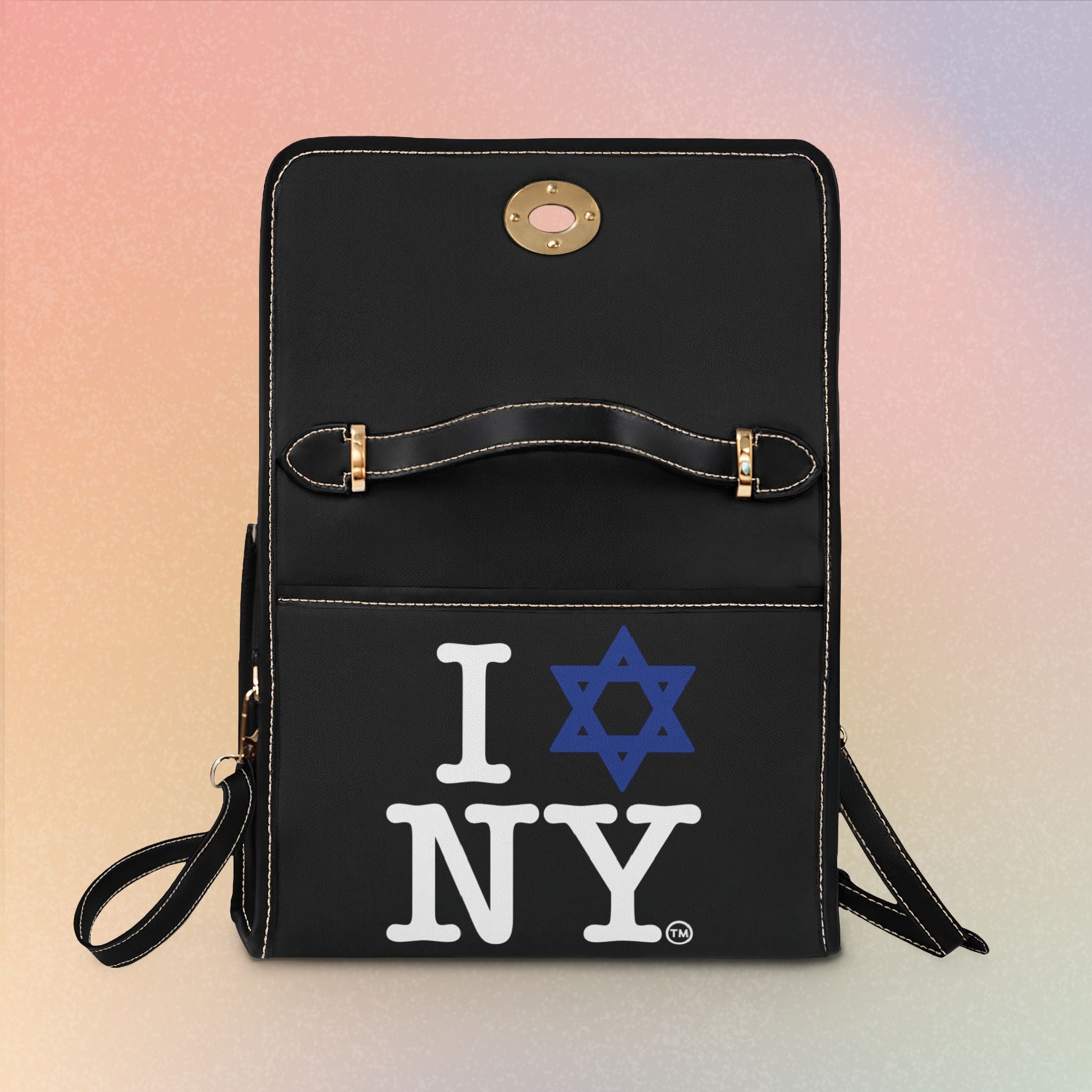I Love New York Jewish Star - Waterproof Canvas Bag - Jewish New York Pride